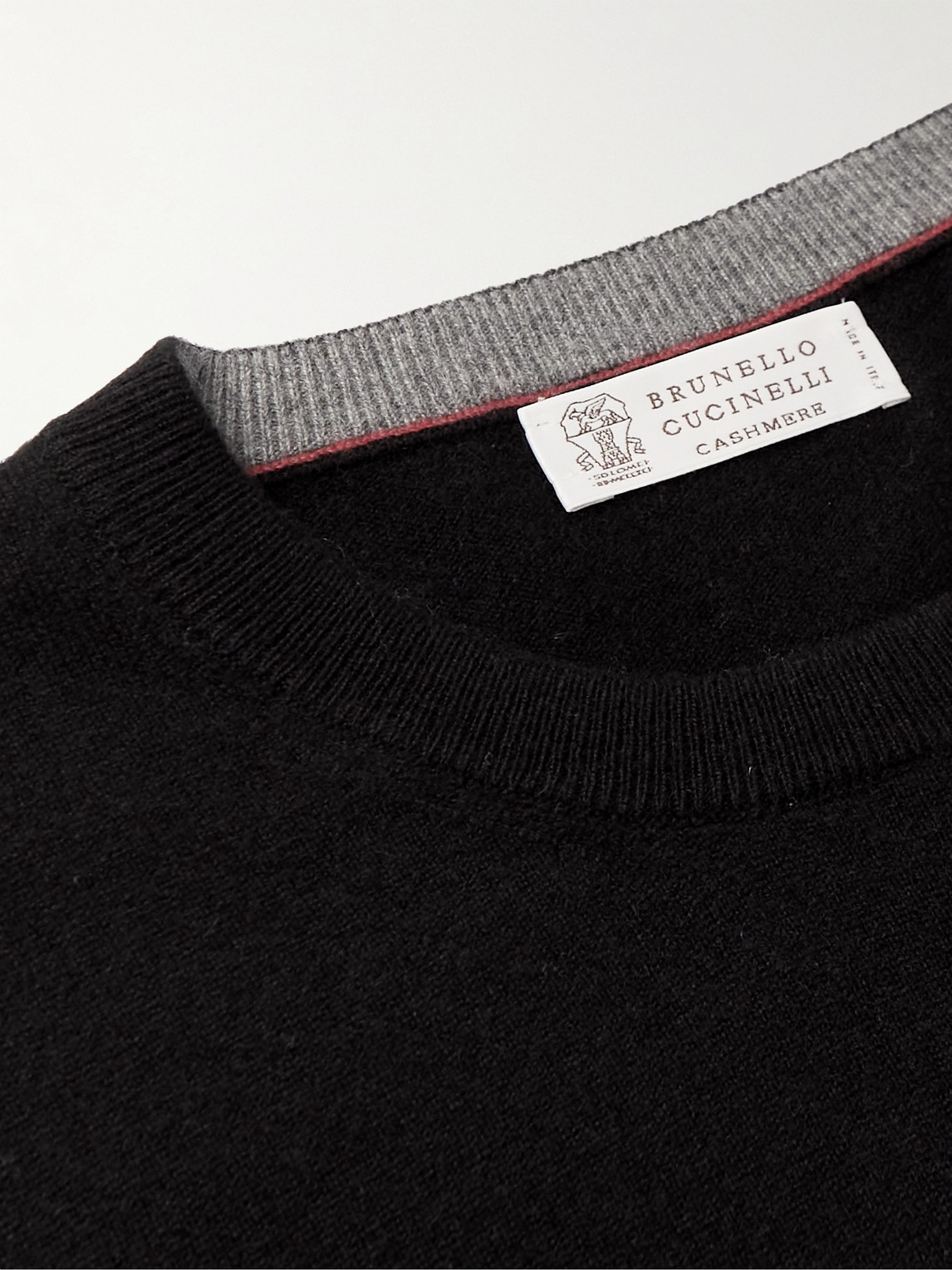 Brunello Cucinelli Virgin Wool Crewneck Sweater With Long Sleeves In Black