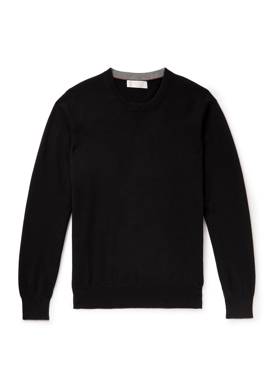 Brunello Cucinelli Virgin Wool Crewneck Sweater With Long Sleeves In Black