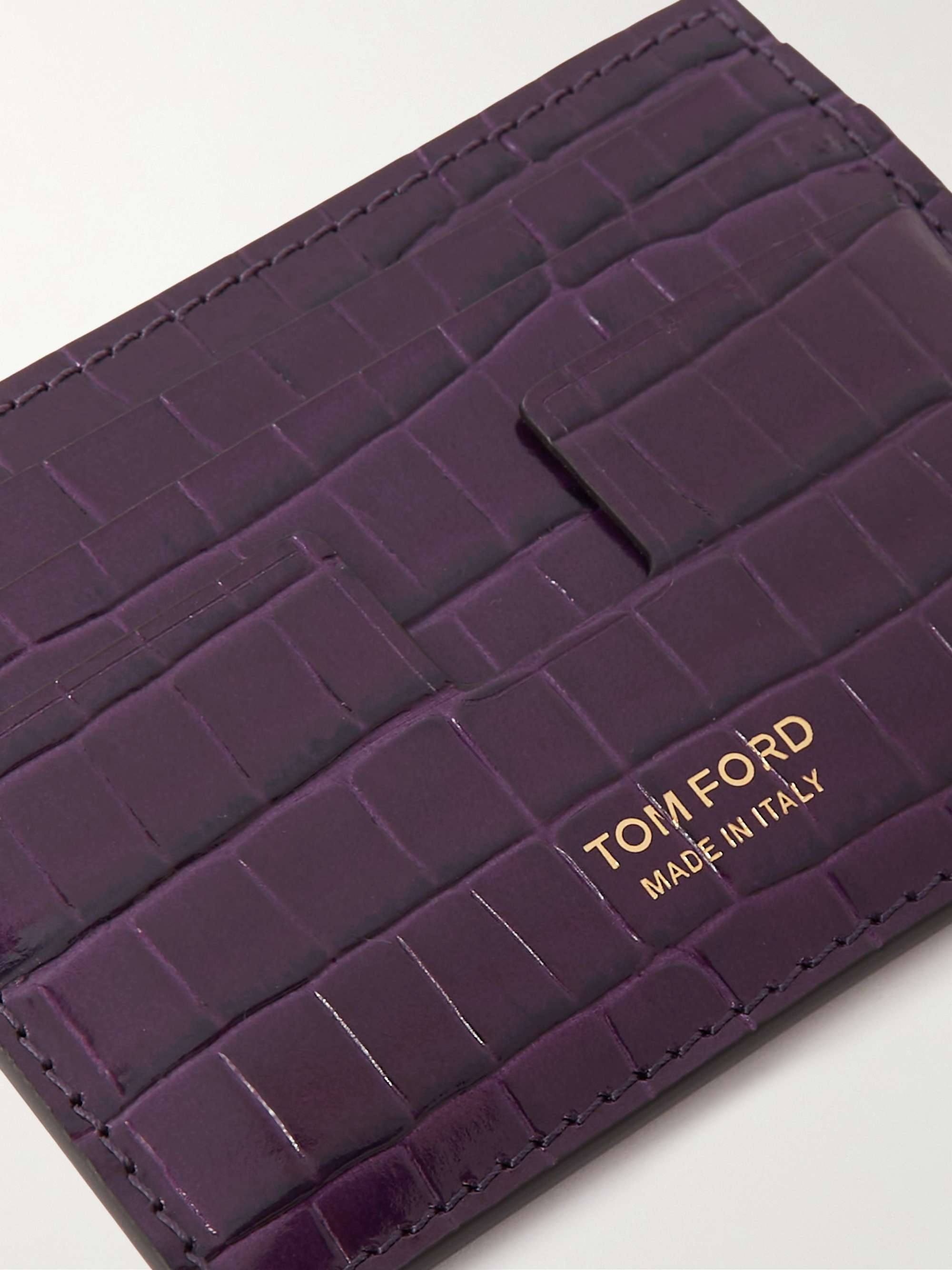 TOM FORD Croc-Effect Leather Cardholder