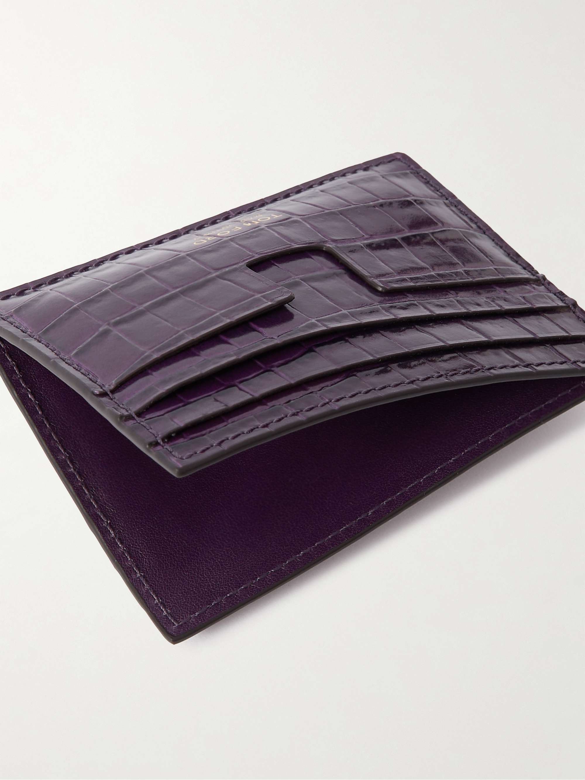 TOM FORD Croc-Effect Leather Cardholder