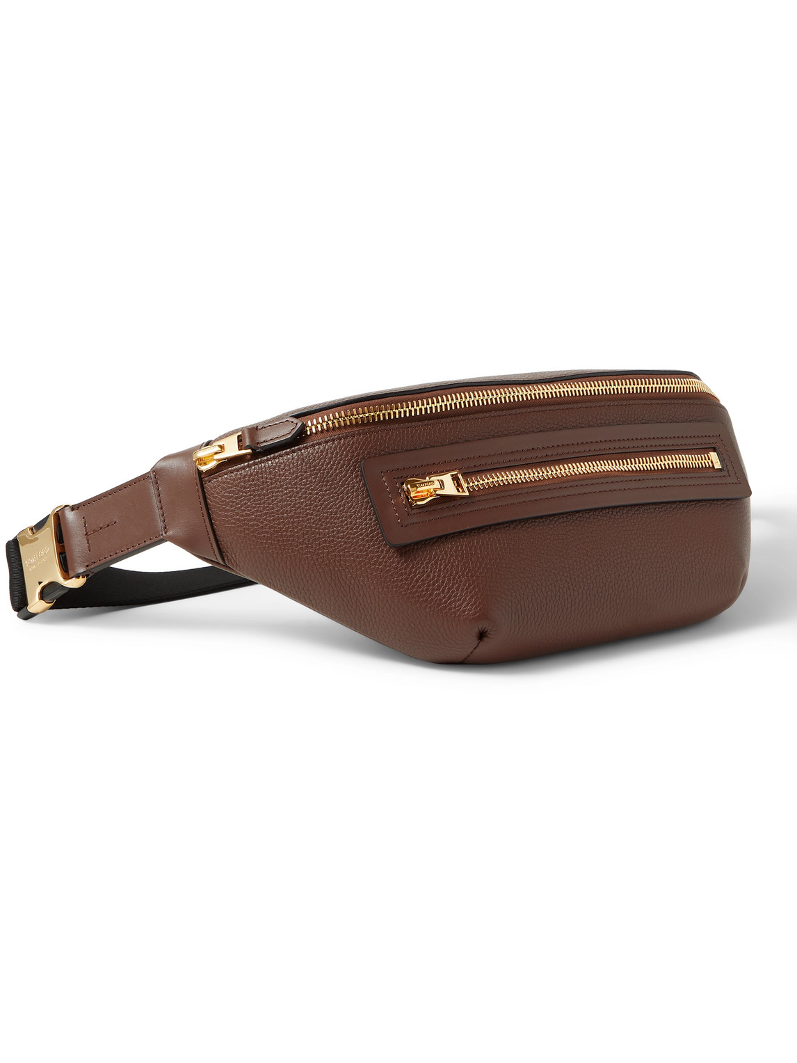 Tom Ford Buckley Full-grain Leather Belt Bag In Brown