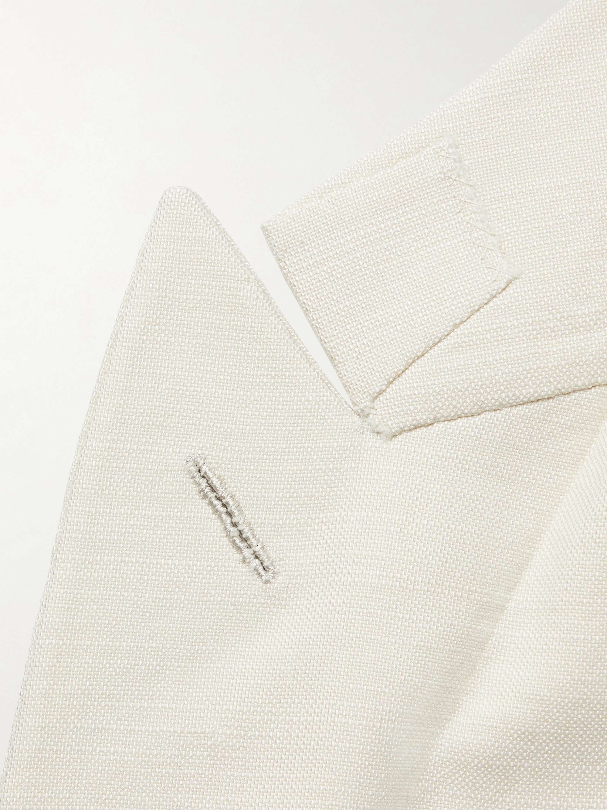 TOM FORD Cooper Slim-Fit Double-Breasted Silk, Wool and Mohair-Blend Blazer