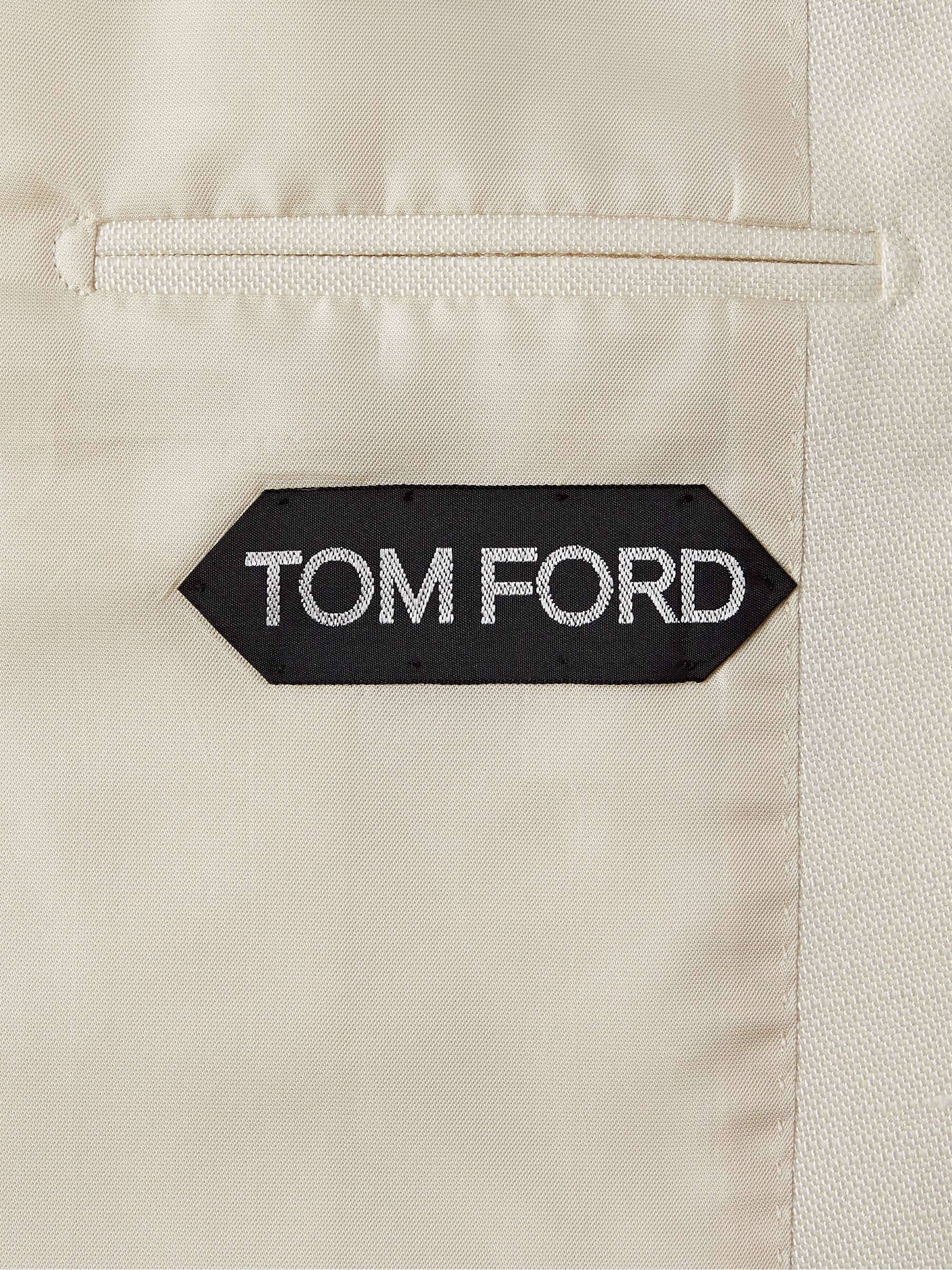 TOM FORD Cooper Slim-Fit Double-Breasted Silk, Wool and Mohair-Blend Blazer