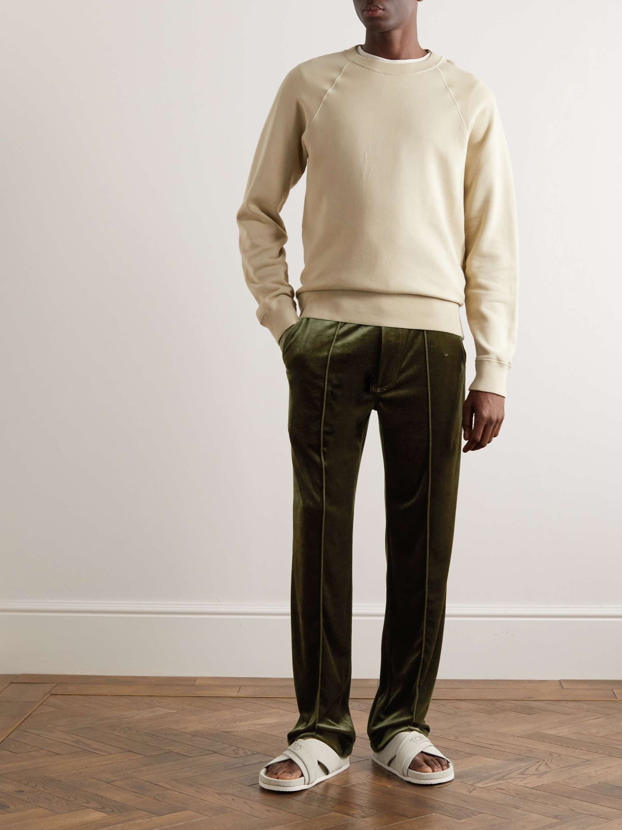 TOM FORD Slim-Fit Velvet Sweatpants
