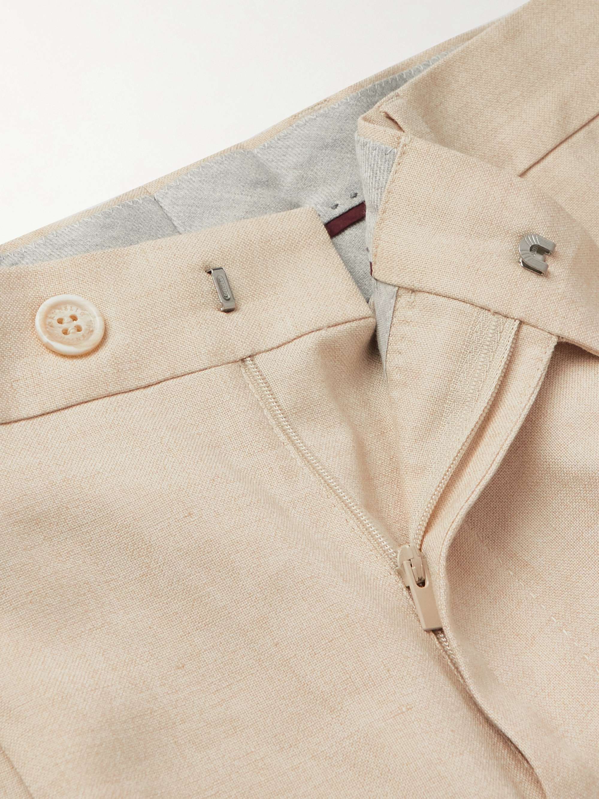 BRUNELLO CUCINELLI Summer Twist Tapered Linen and Wool-Blend Trousers