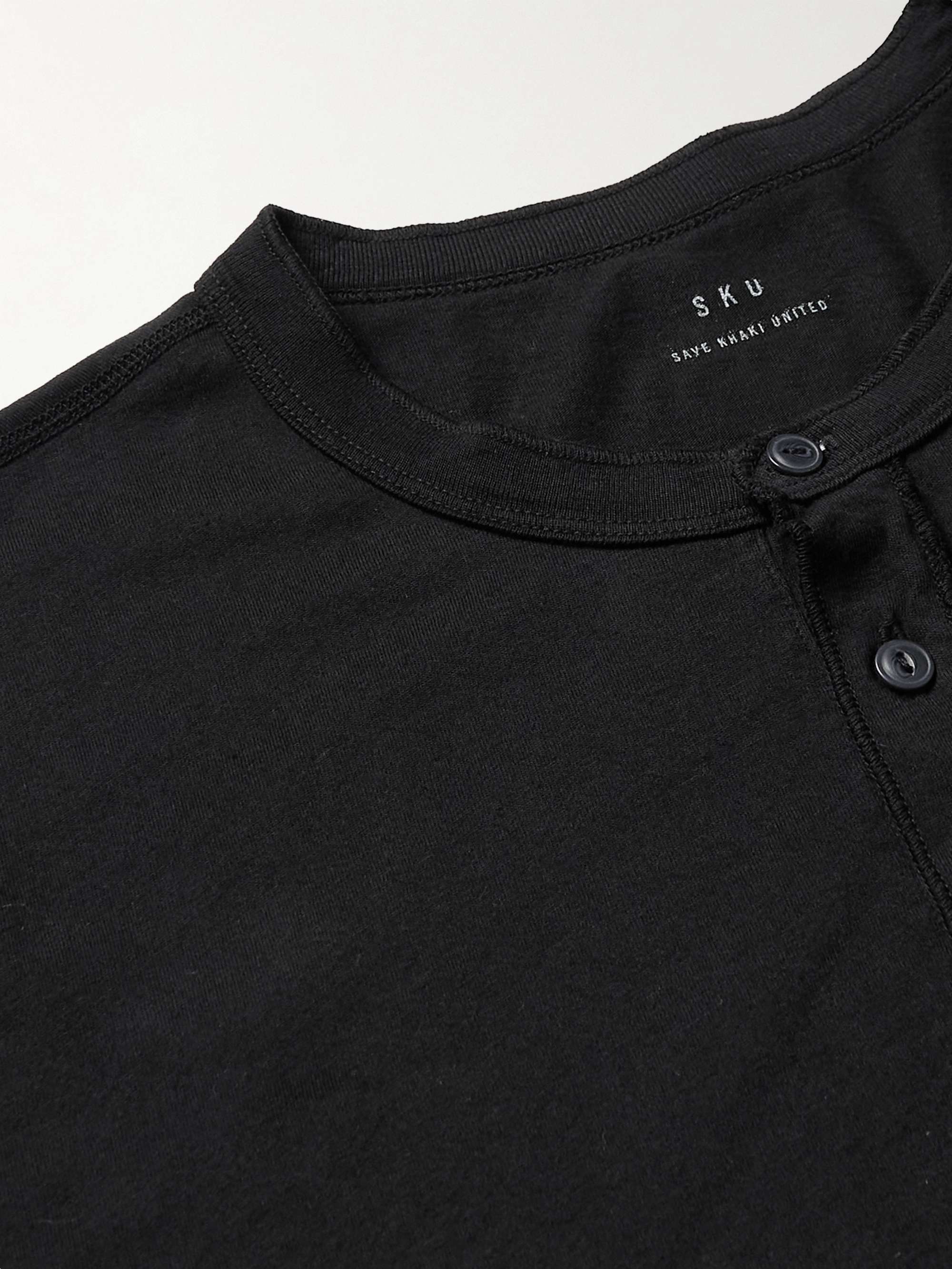 SAVE KHAKI UNITED Supima Cotton-Jersey Henley T-Shirt