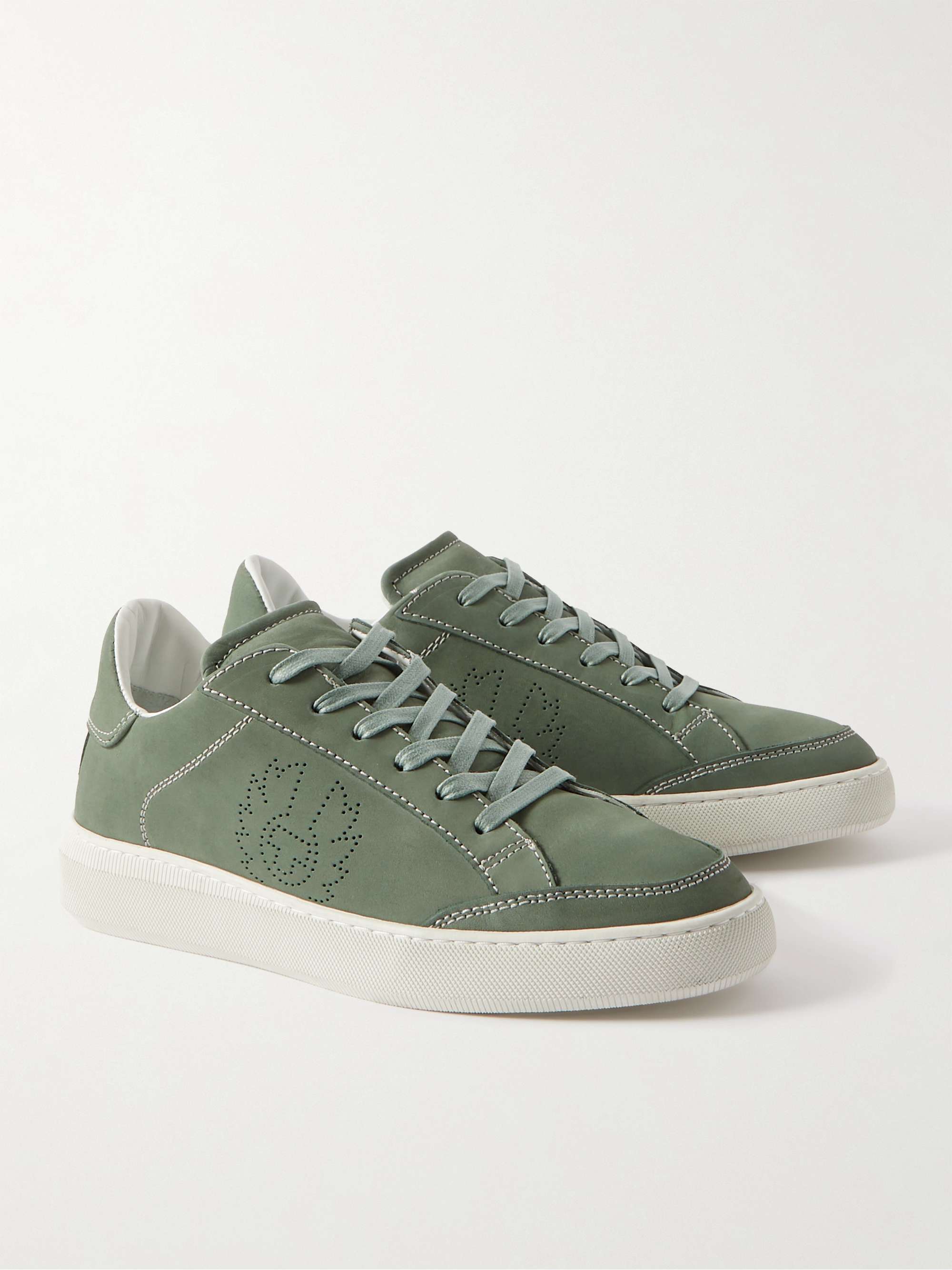BELSTAFF Track Logo-Perforated Suede Sneakers