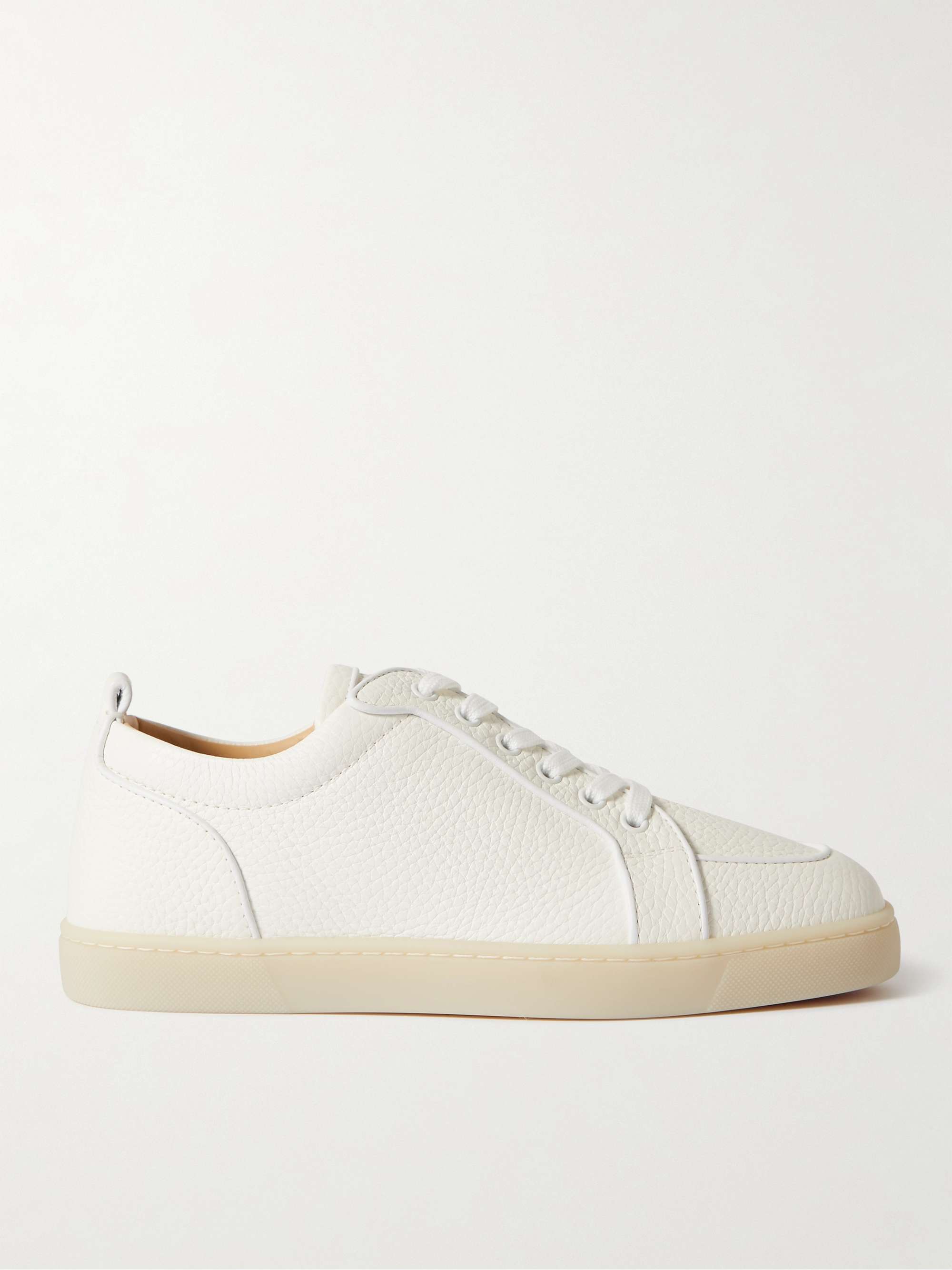 Christian Louboutin Louis Junior Spikes Cap-Toe Full-Grain Leather Sneakers - Men - White Sneakers - EU 41.5