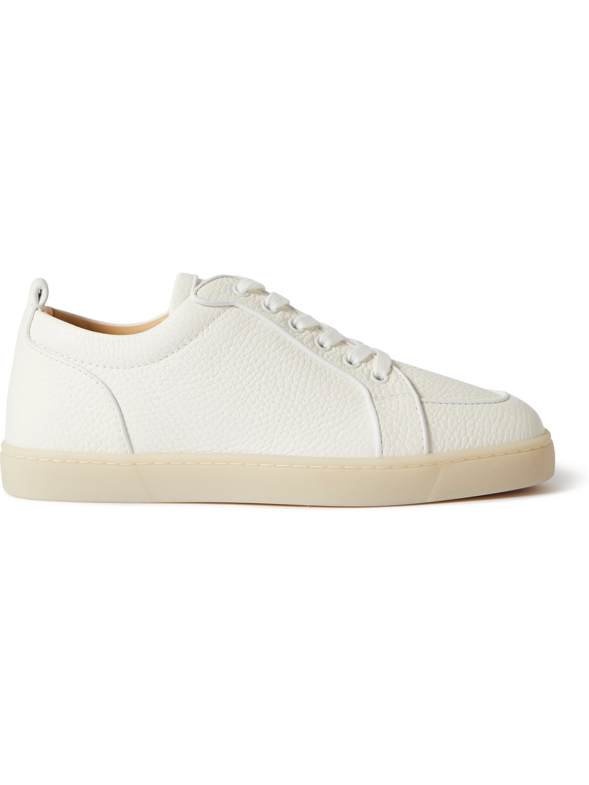 Shop Christian Louboutin Rantulow Full-grain Leather Sneakers In White