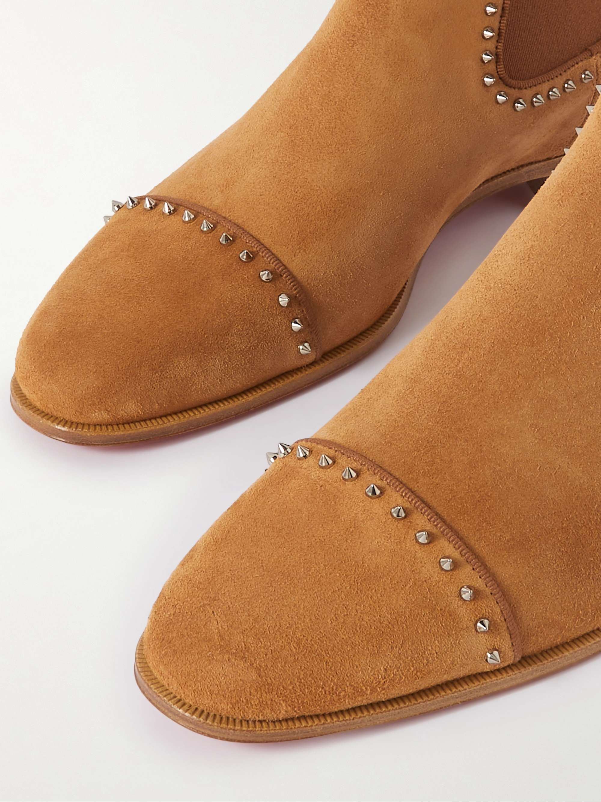 CHRISTIAN LOUBOUTIN Spiked Suede Chelsea Boots for Men