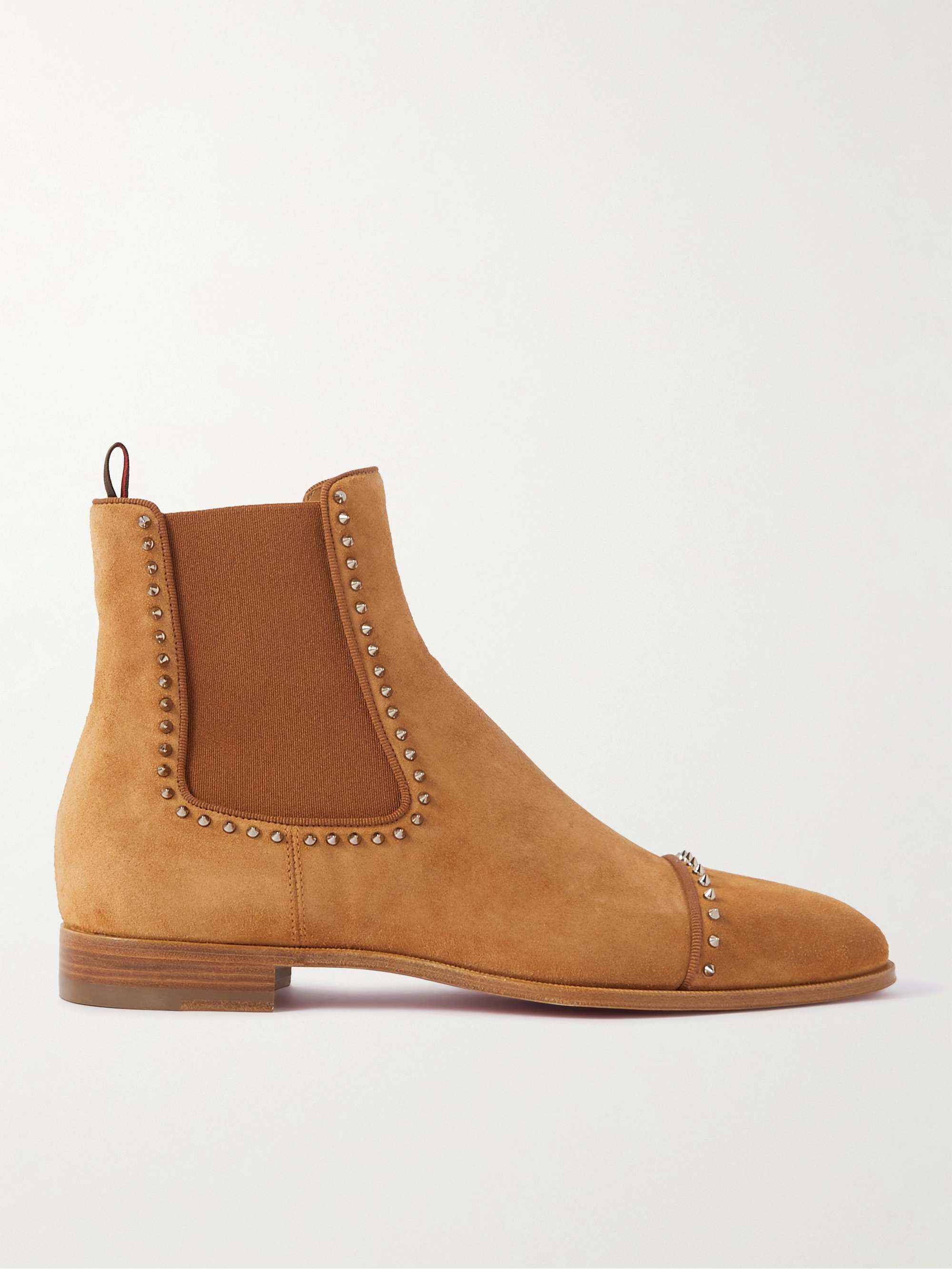 CHRISTIAN LOUBOUTIN Spiked Suede Chelsea Boots for Men