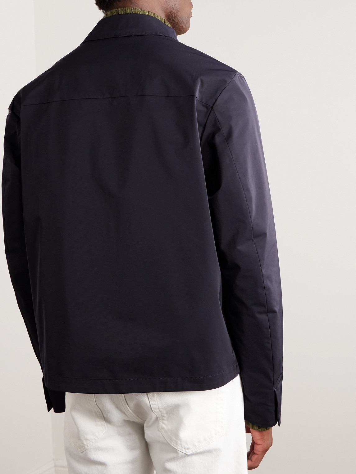 Shop Loro Piana Maurin Rain System Shell Blouson Jacket In Blue