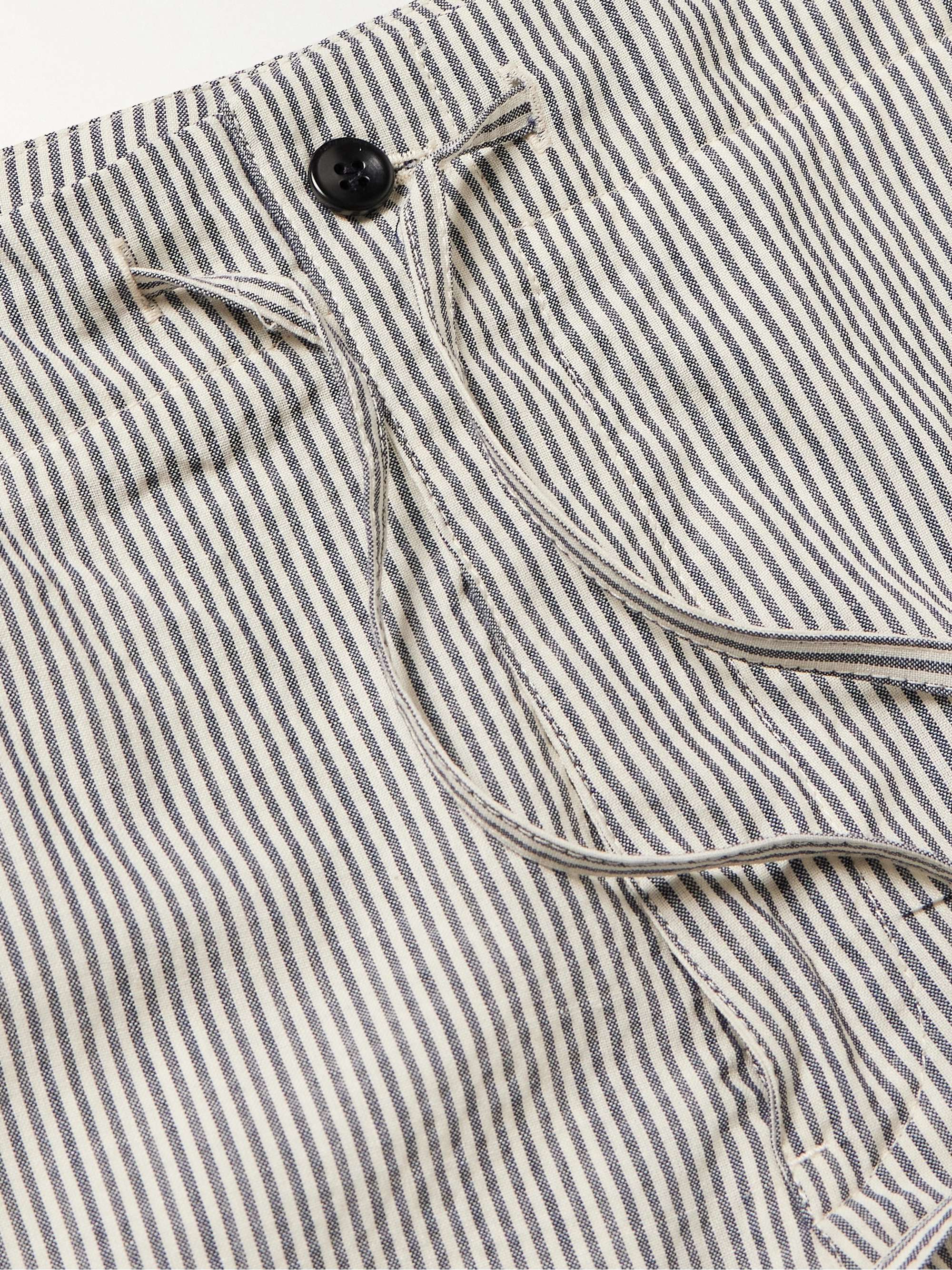 LORO PIANA Straight-Leg Striped Wool-Blend Shorts