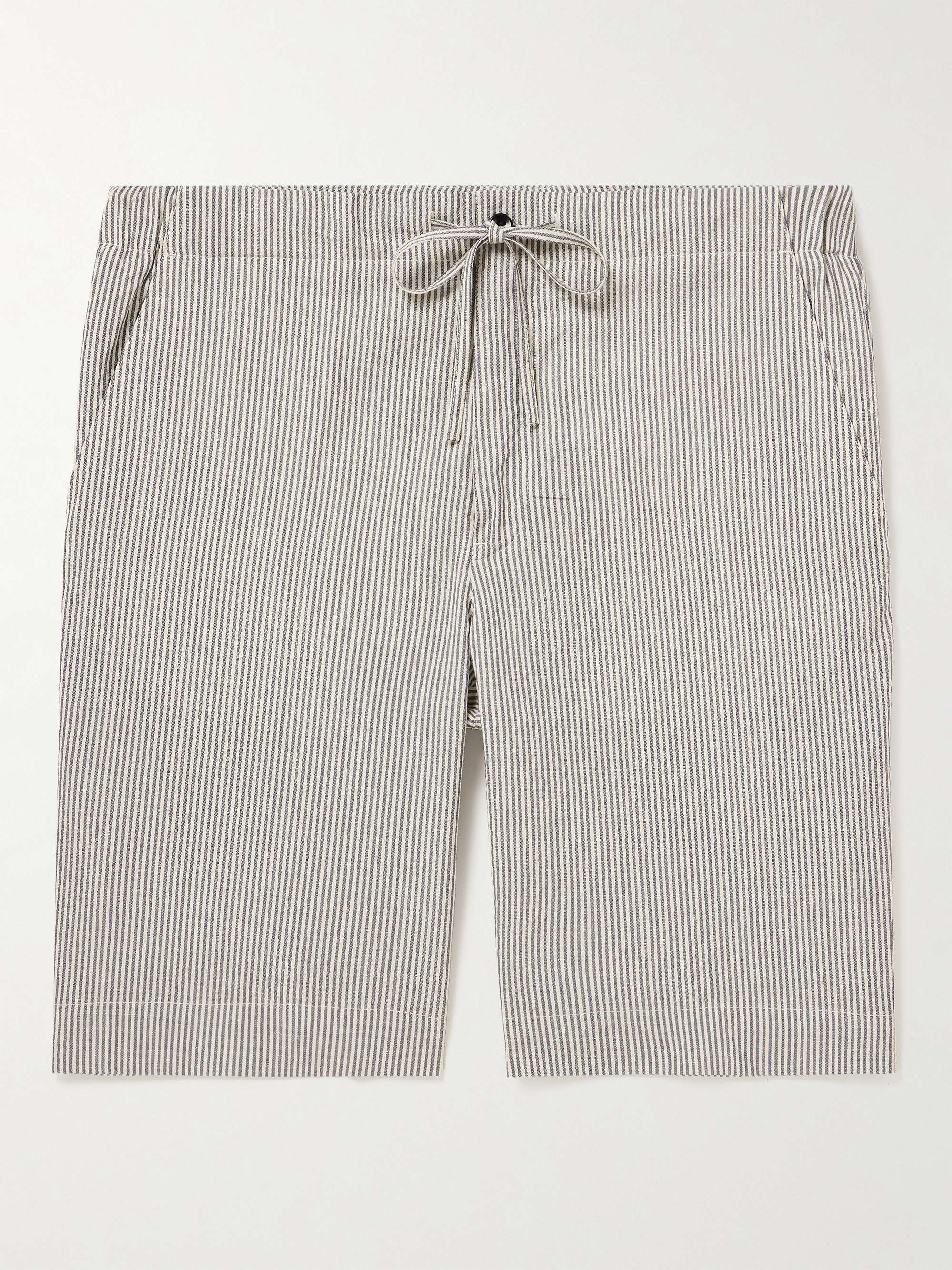 LORO PIANA Straight-Leg Striped Wool-Blend Shorts