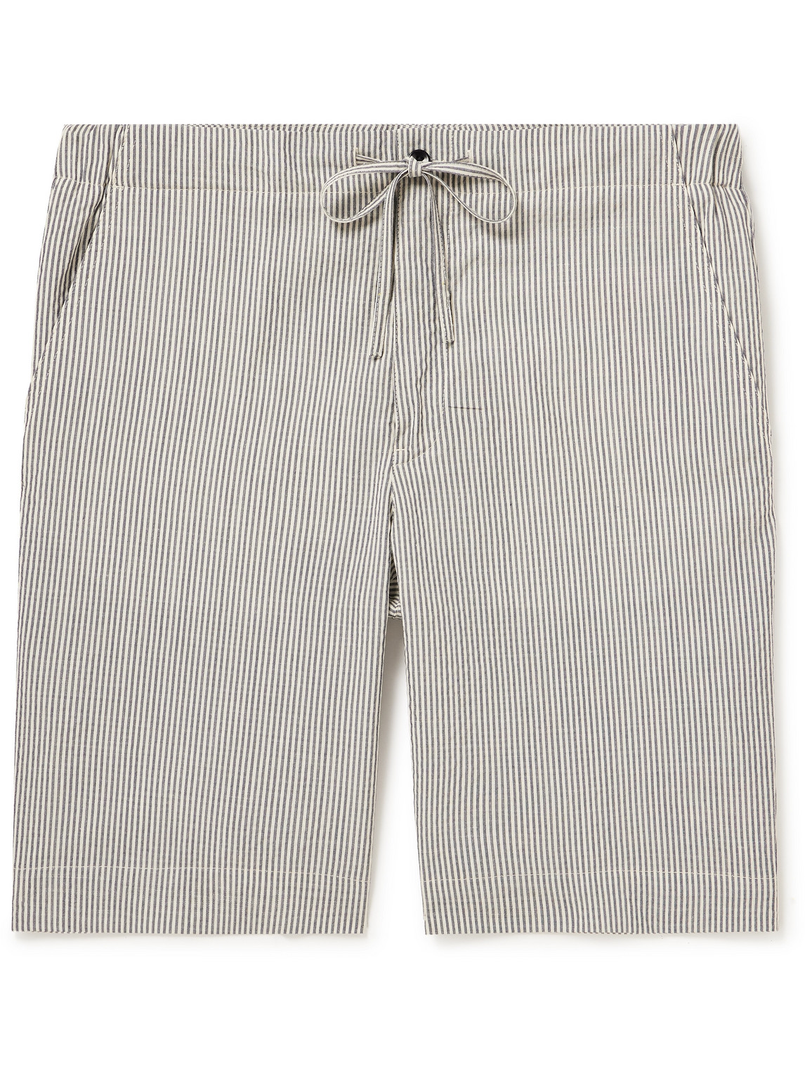 Straight-Leg Striped Wool-Blend Shorts