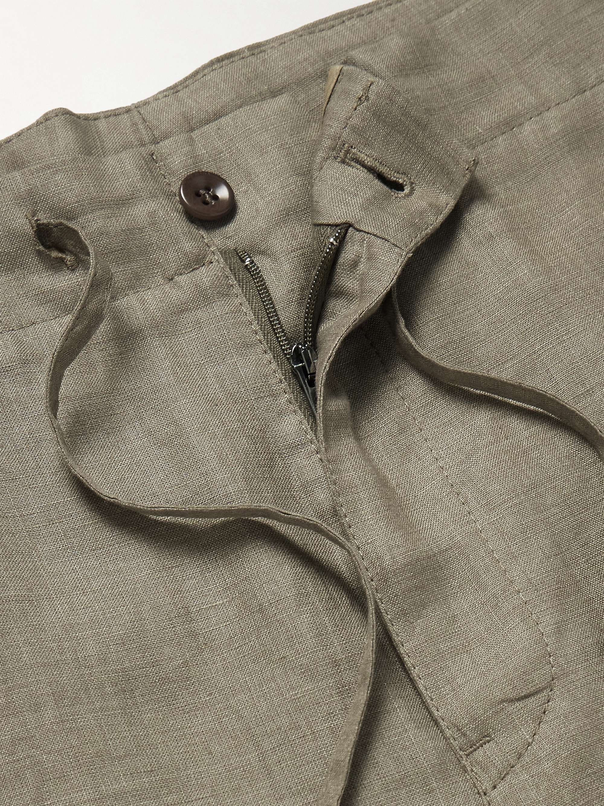 LORO PIANA Straight-Leg Linen Drawstring Bermuda Shorts