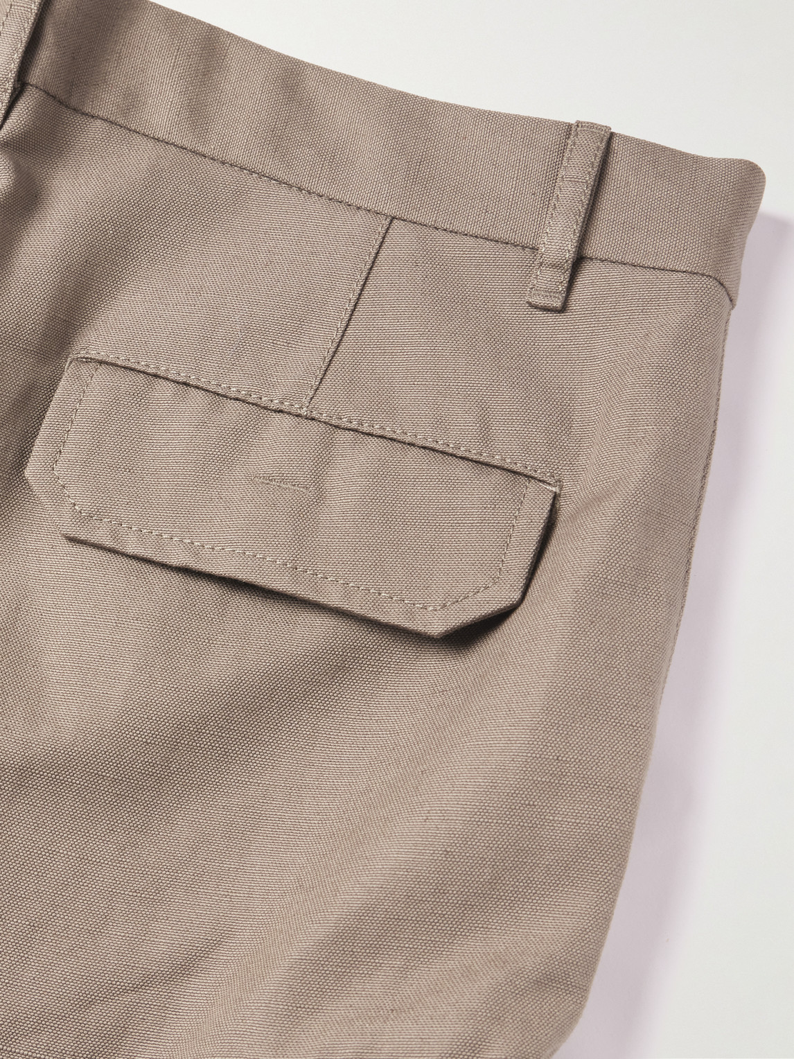 Shop Loro Piana Straight-leg Cotton And Linen-blend Cargo Shorts In Brown