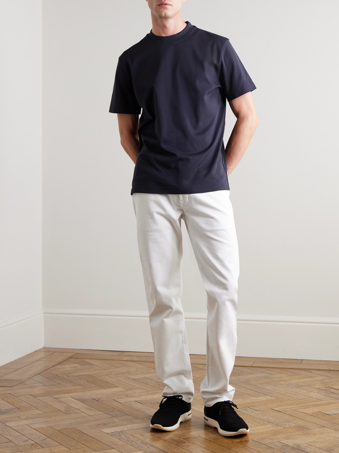 Loro Piana Silk & Cotton Soft Jersey T-shirt In Delft | ModeSens