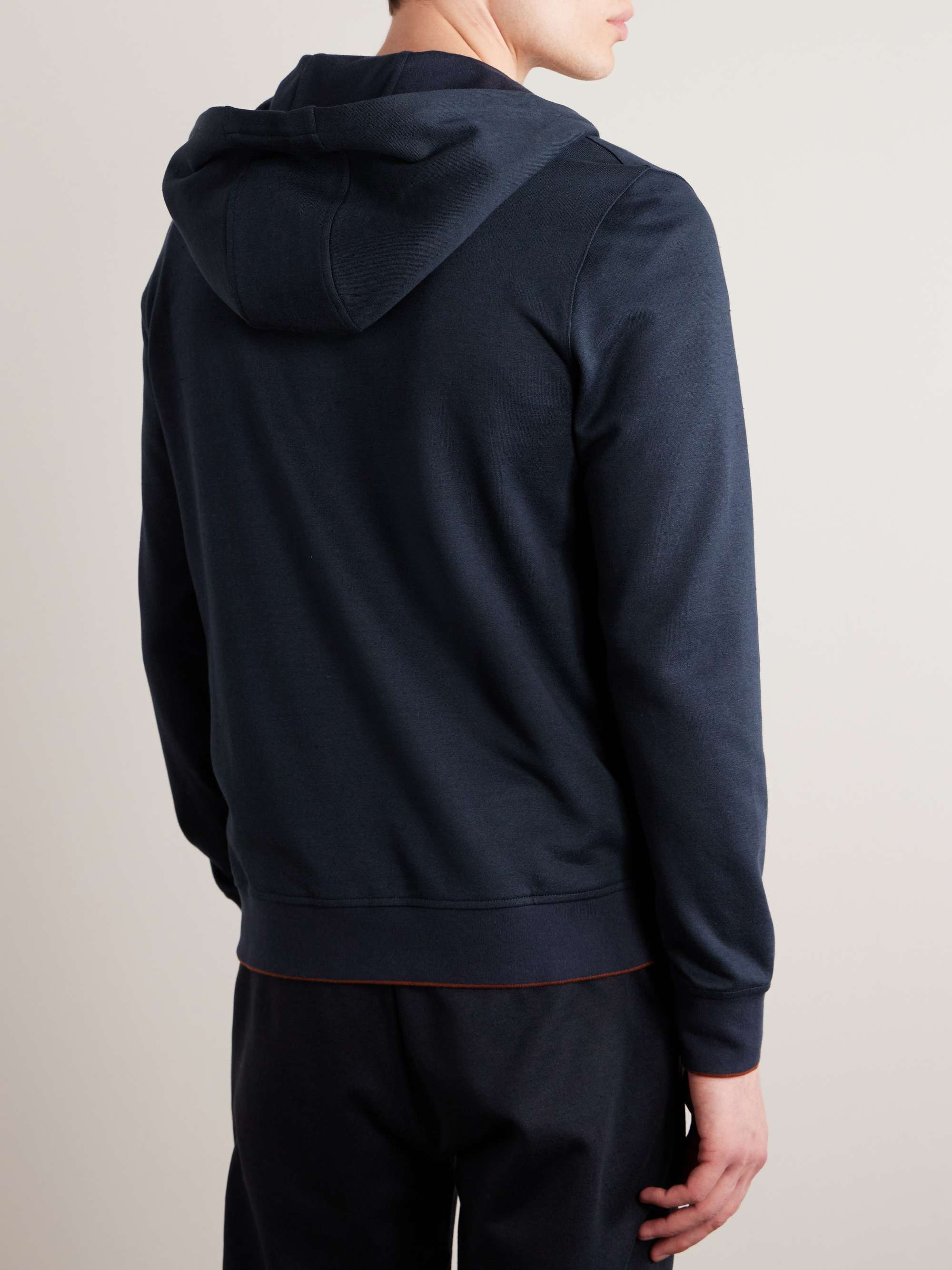 LORO PIANA Cotton and Linen-Blend Jersey Hoodie