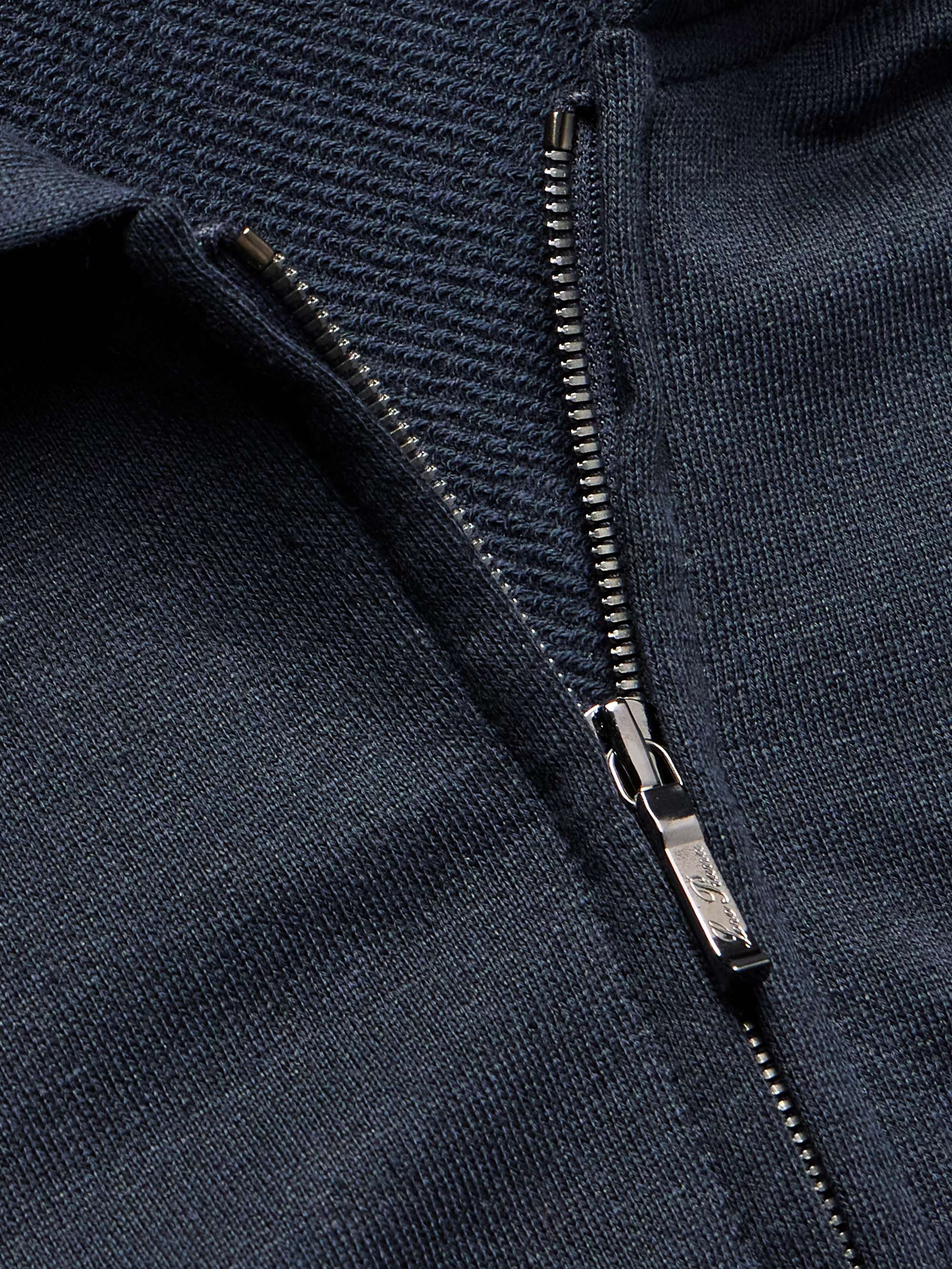 LORO PIANA Cotton and Linen-Blend Jersey Hoodie