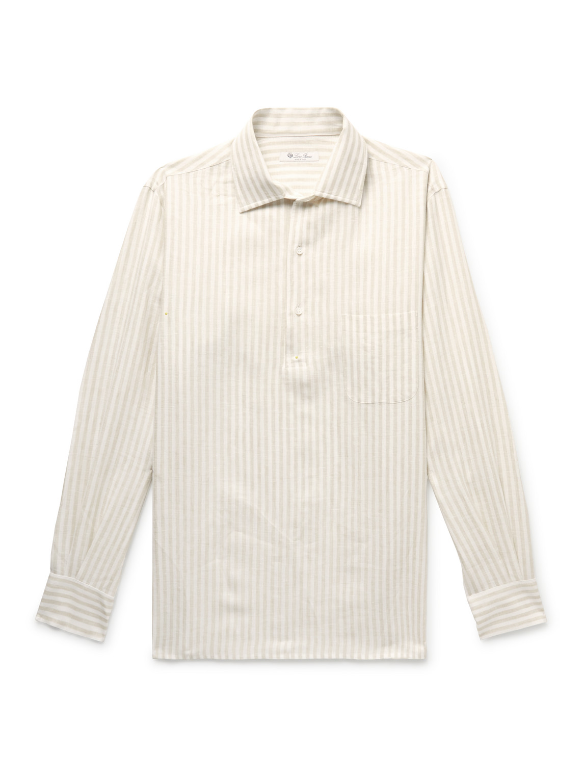 Loro Piana Arizona Striped Linen Shirt In Neutrals