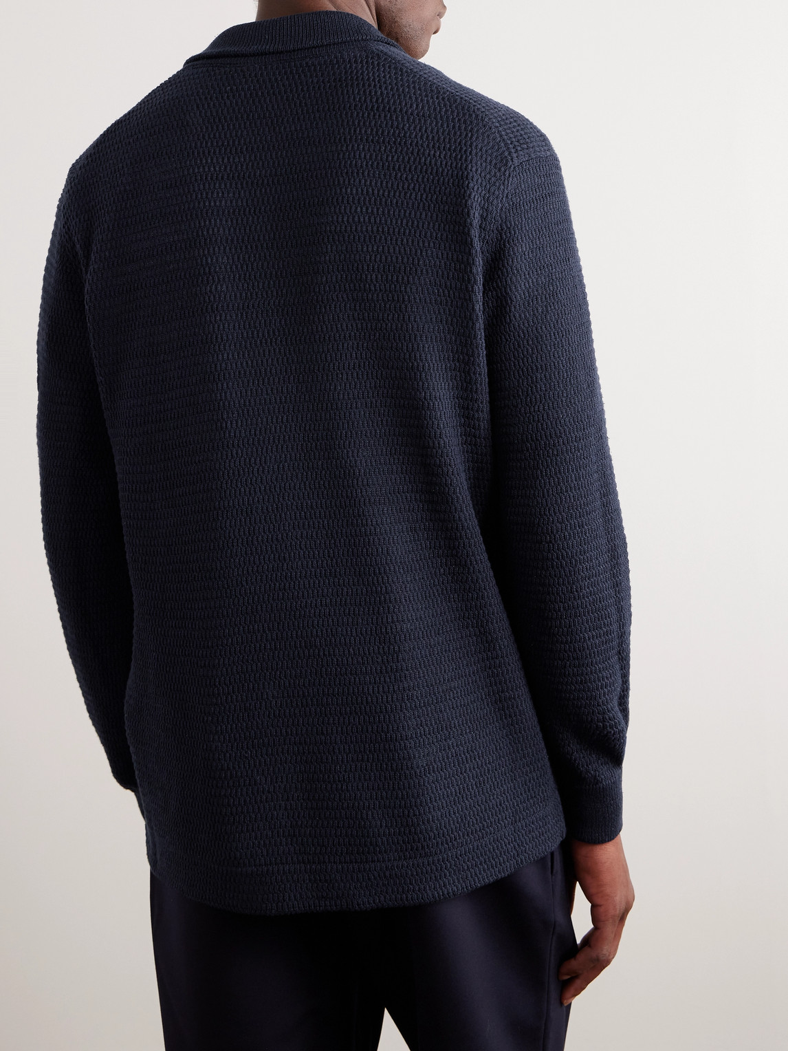 Shop Loro Piana Silk And Linen-blend Cardigan In Blue