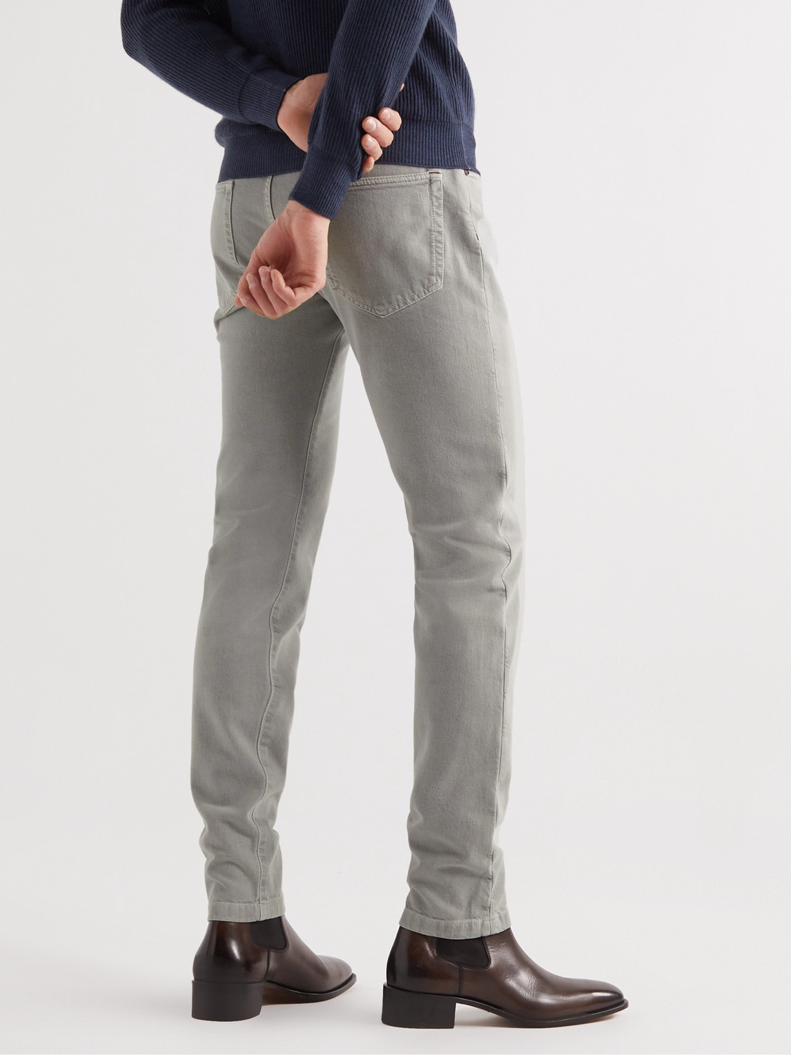 Shop Loro Piana New York Straight-leg Jeans In Gray