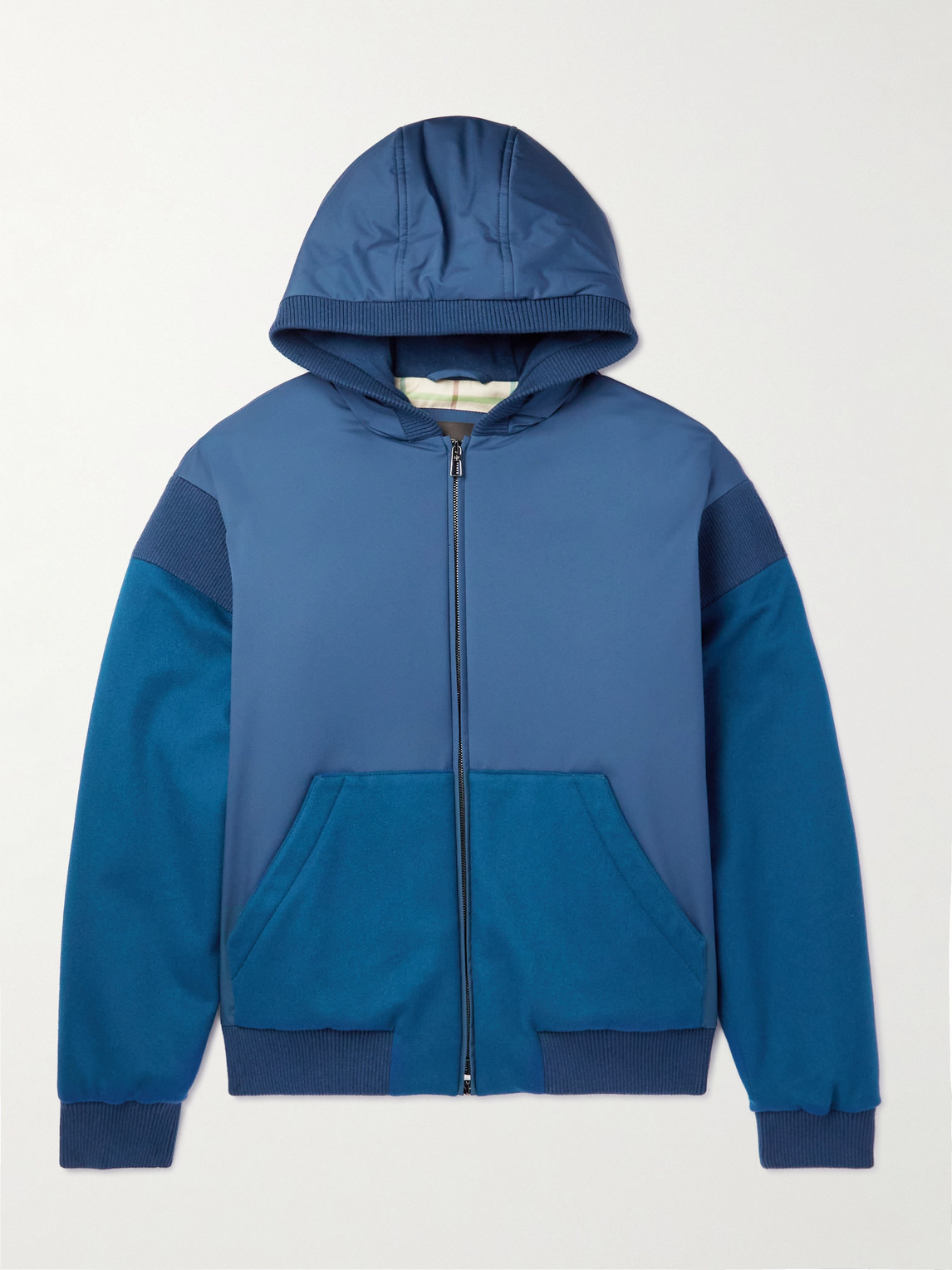 Wallace Panelled Storm System® Nylon and Cashmere Hooded Bomber Jacket
