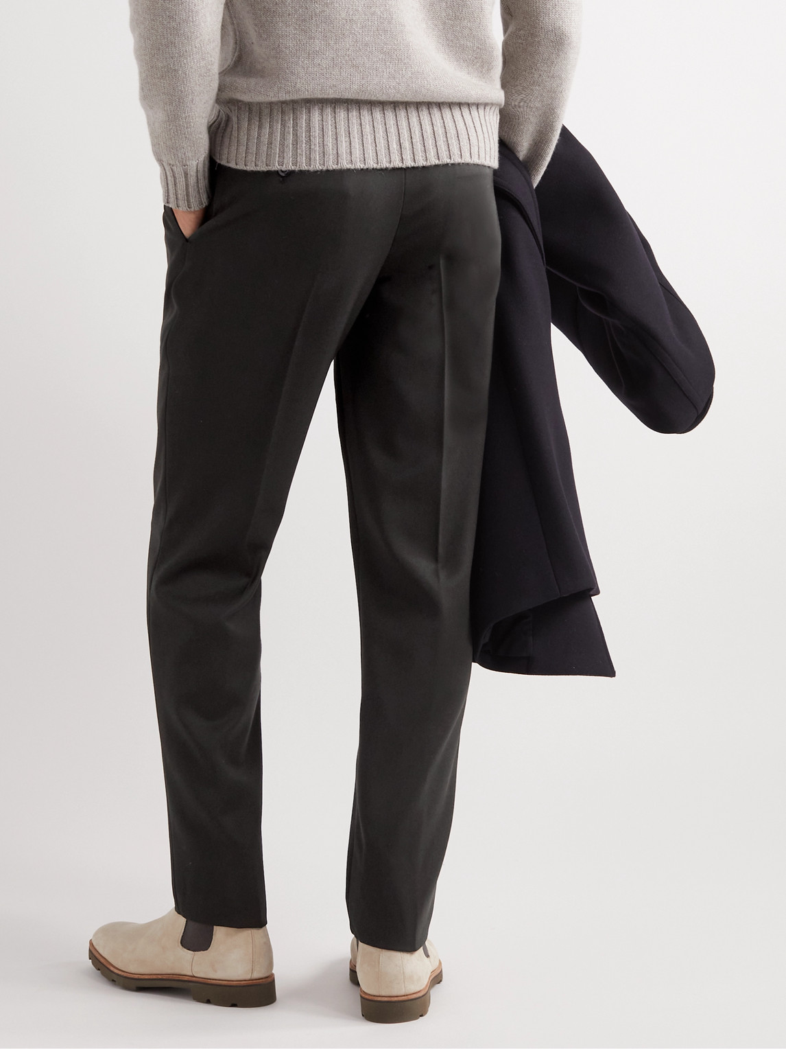 Loro Piana City Slim-fit Virgin Wool Trousers In Gray