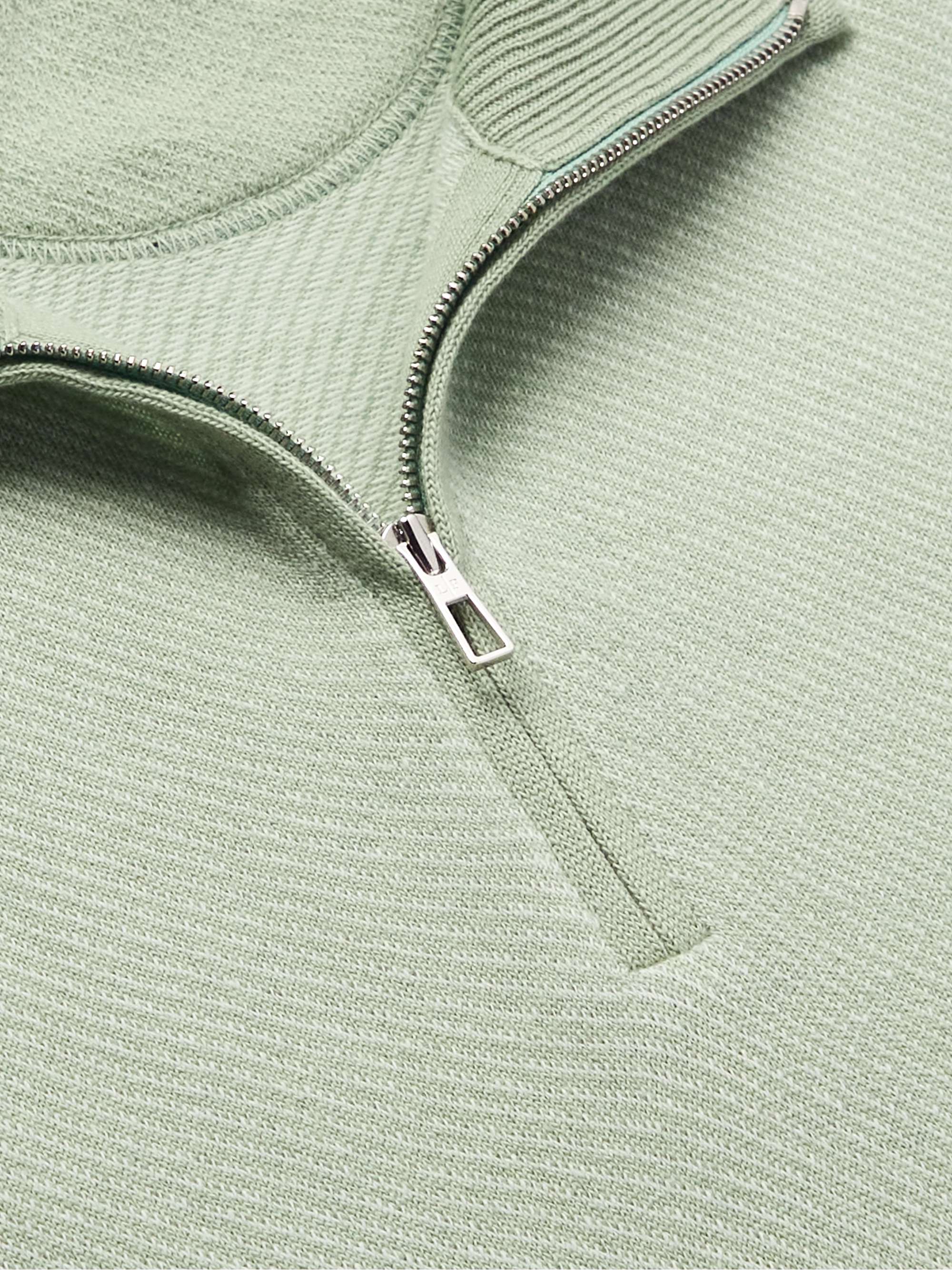 LORO PIANA Roadster Striped Cashmere Half-Zip Sweater