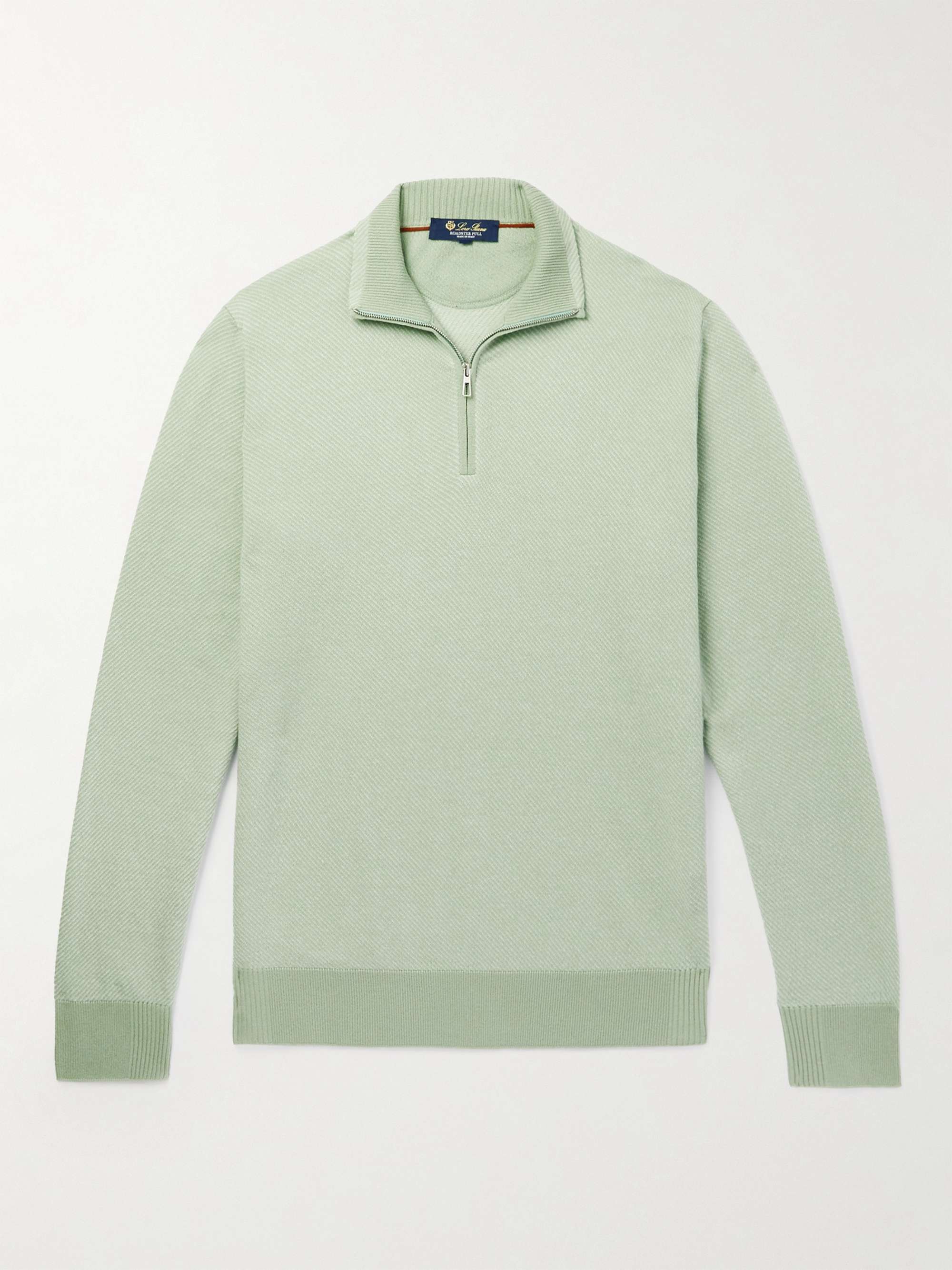 Roadster Striped Cashmere Half Zip Sweater