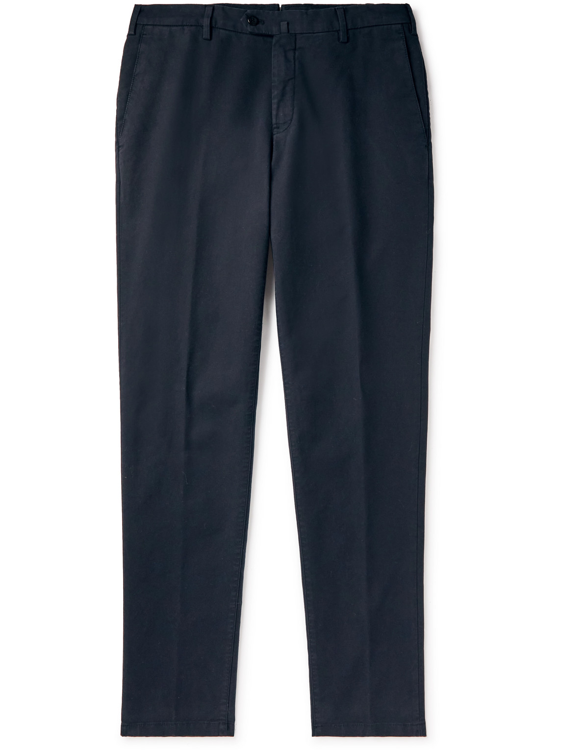 Loro Piana Slim-fit Cotton-blend Trousers In Black
