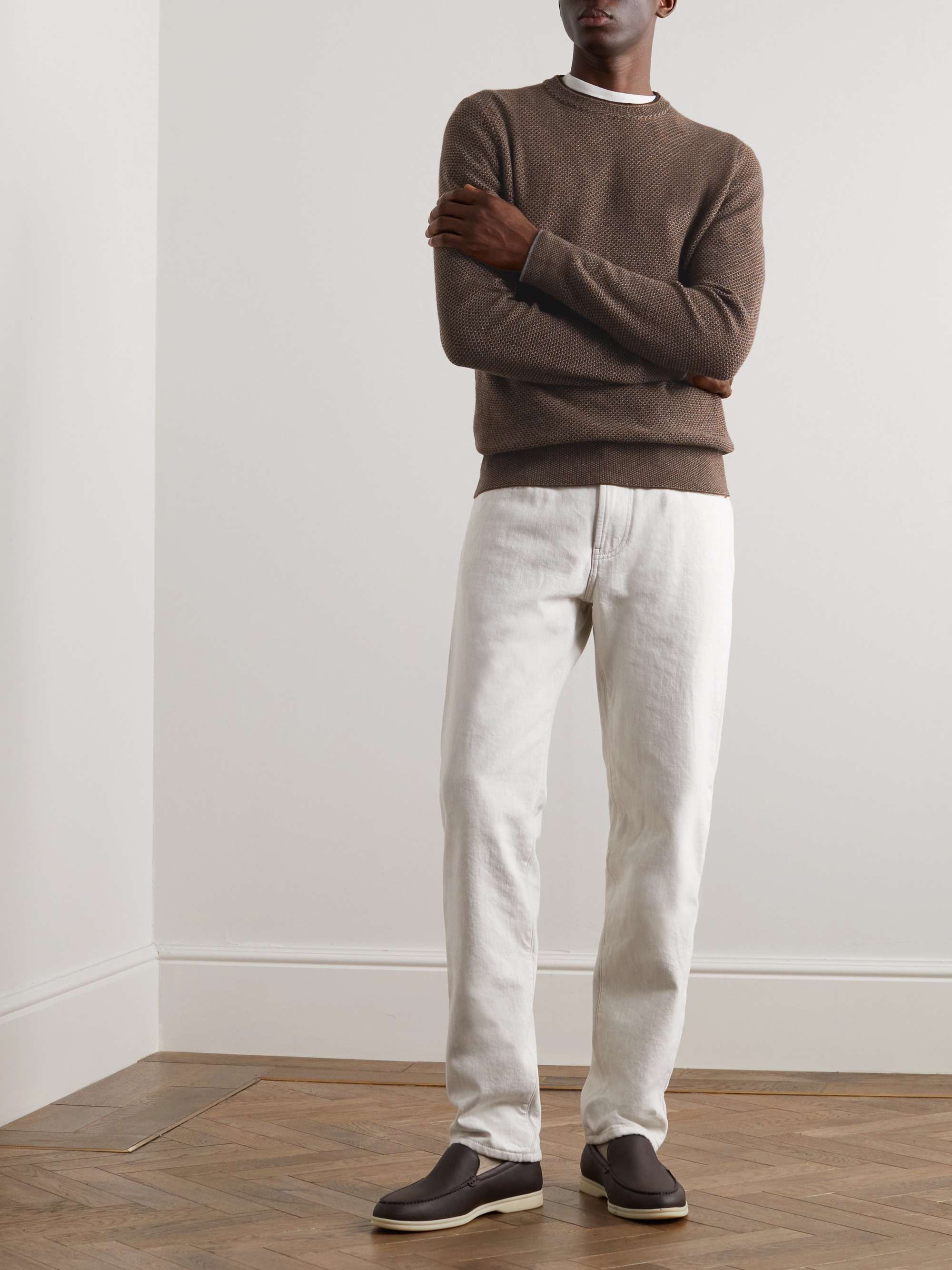 LORO PIANA City Birdseye Baby Cashmere Sweater