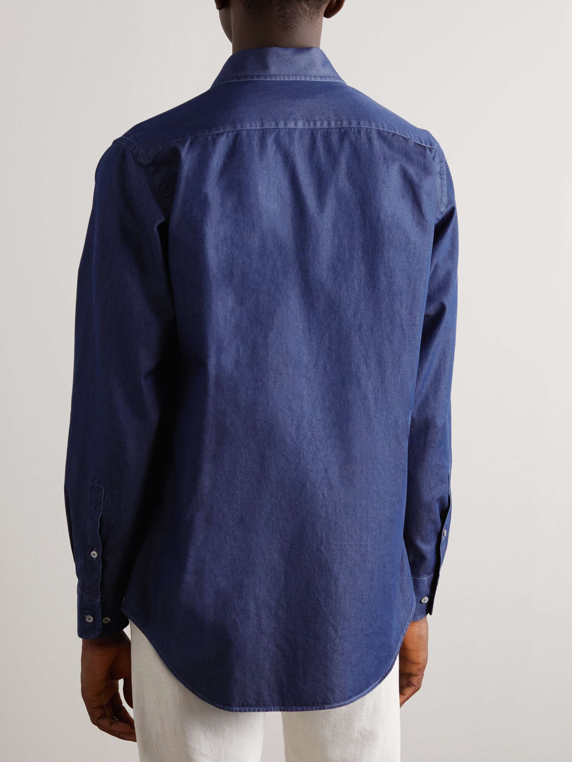 LORO PIANA Washed Cotton-Chambray Shirt
