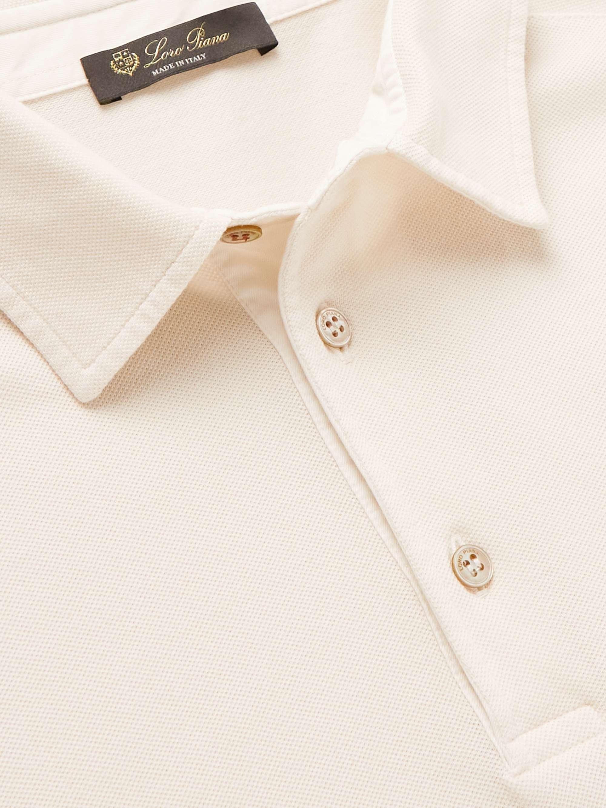 LORO PIANA Cotton-Piqué Polo Shirt