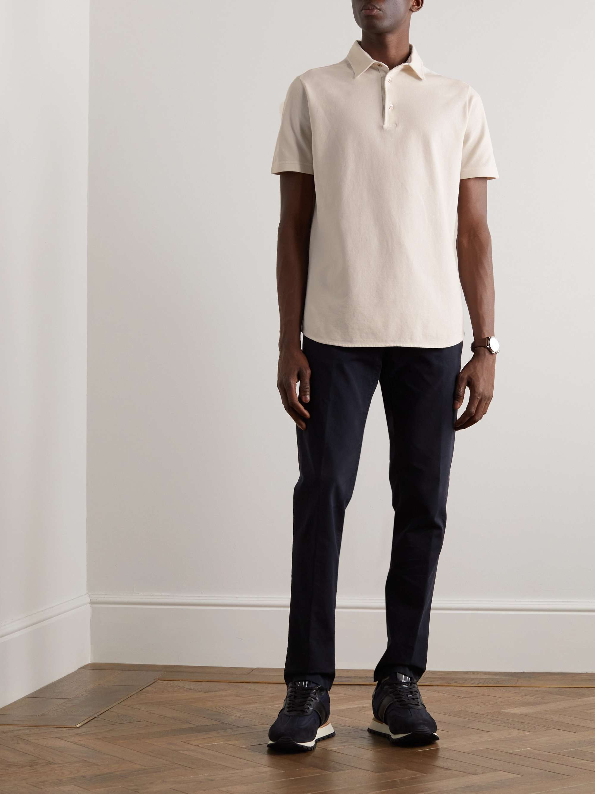 LORO PIANA Cotton-Piqué Polo Shirt