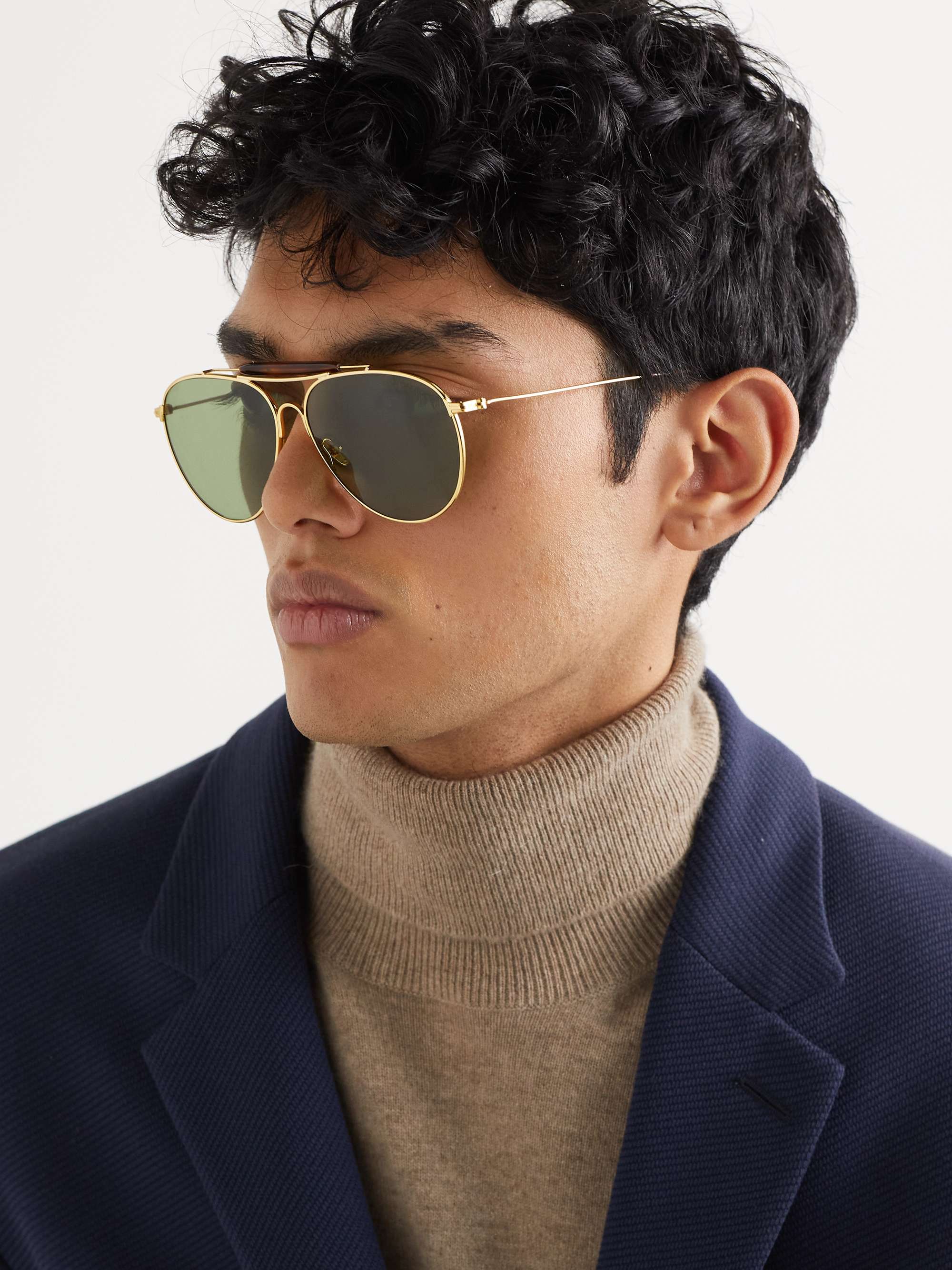 TOM FORD Aviator-Style Gold-Tone Sunglasses