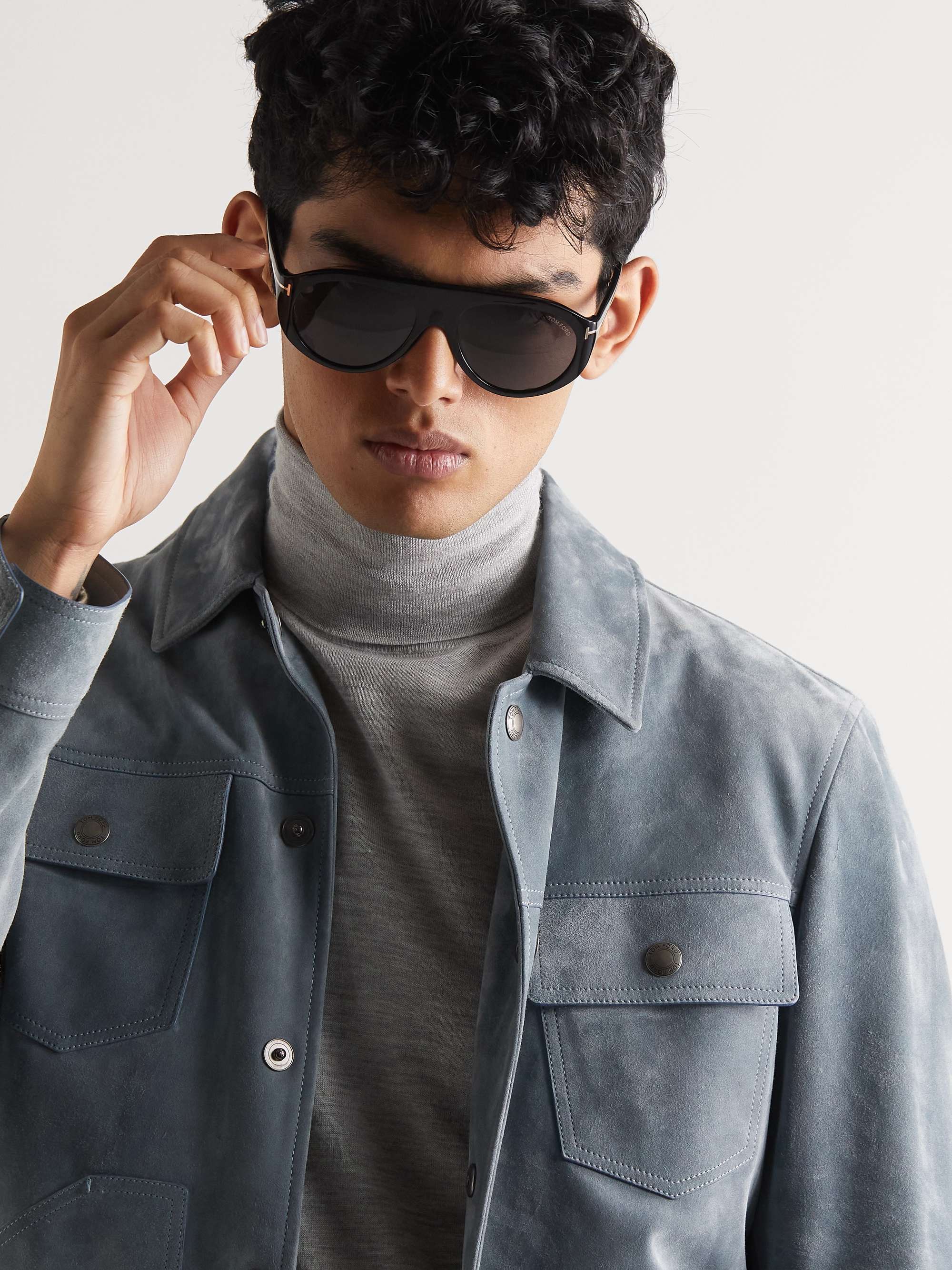TOM FORD Aviator-Style Acetate Sunglasses