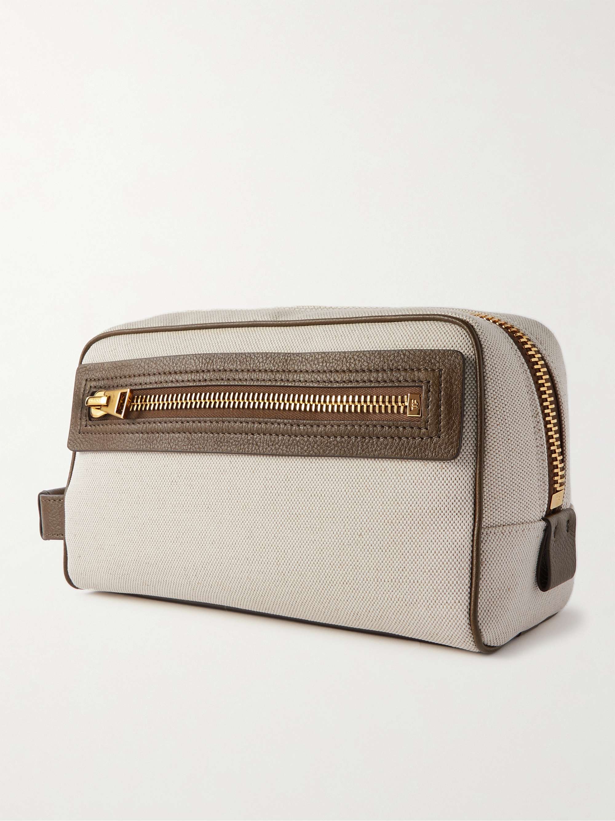 TOM FORD Leather-Trimmed Canvas Wash Bag