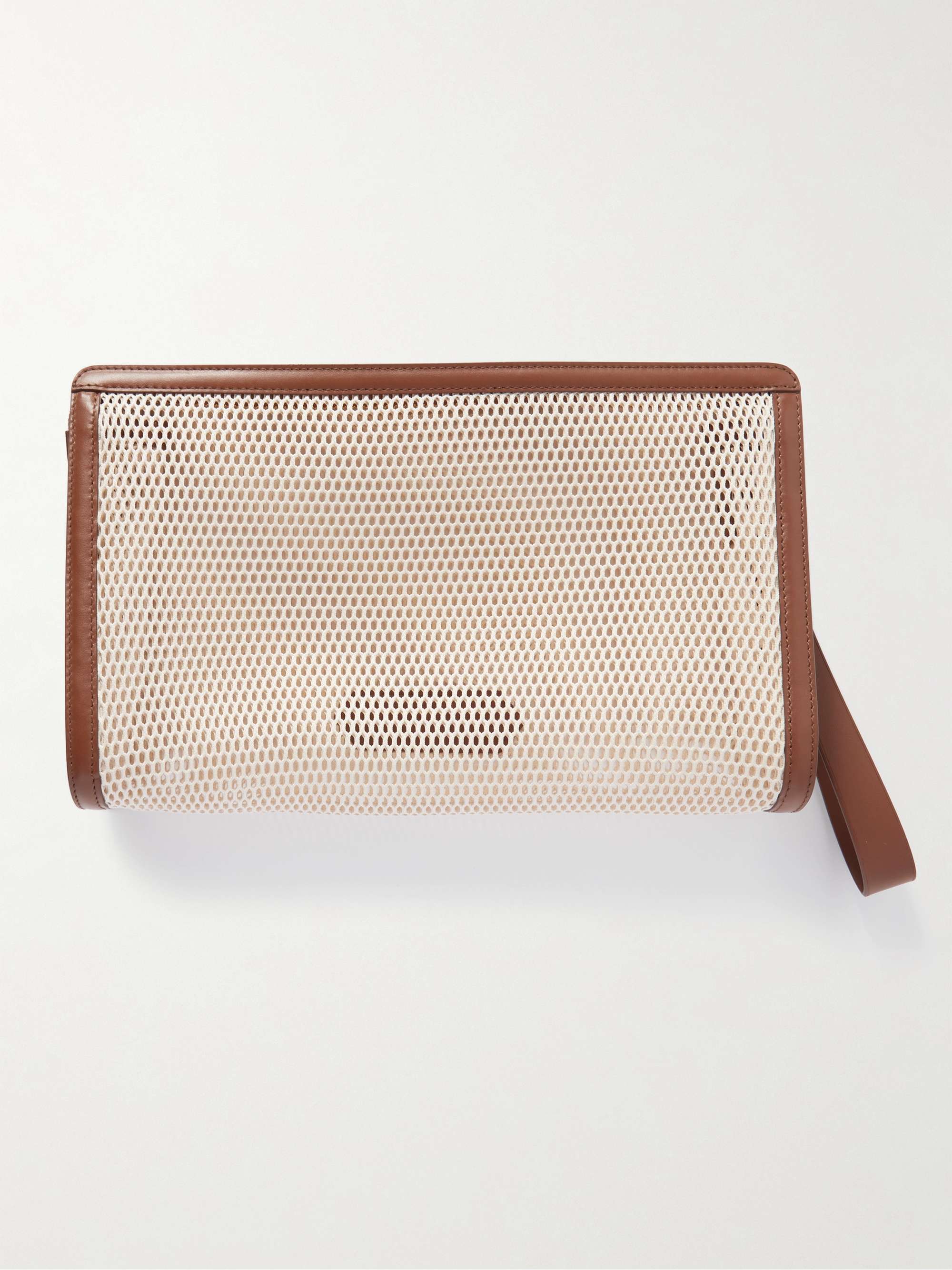 TOM FORD Leather-Trimmed Mesh Pouch