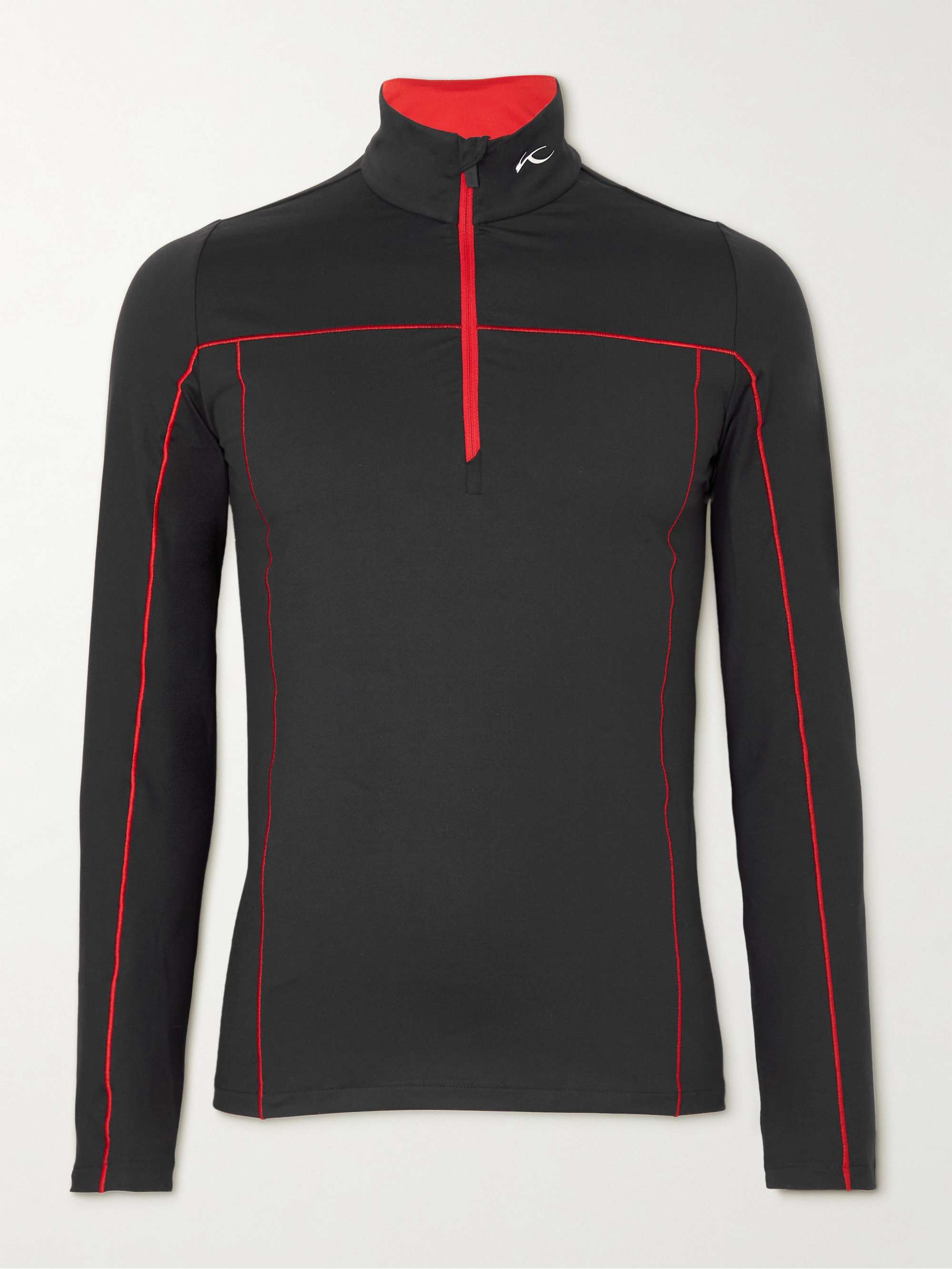 KJUS LogoAppliquéd StretchJersey HalfZip Ski Base Layer for Men MR