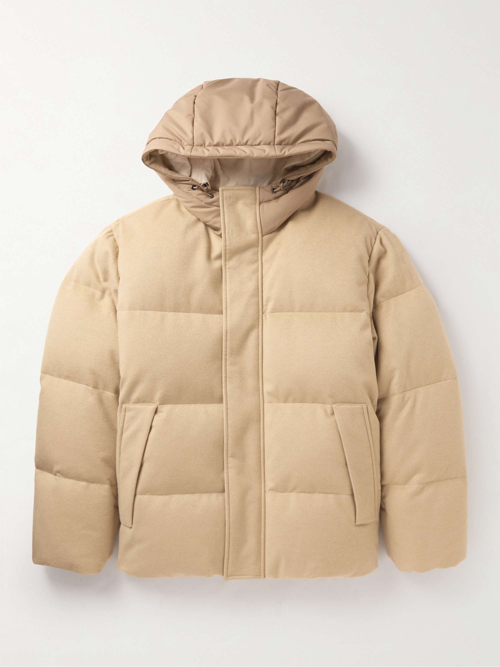 LORO PIANA Padded Shell-Trimmed Cashmere Hooded Down Jacket for Men ...