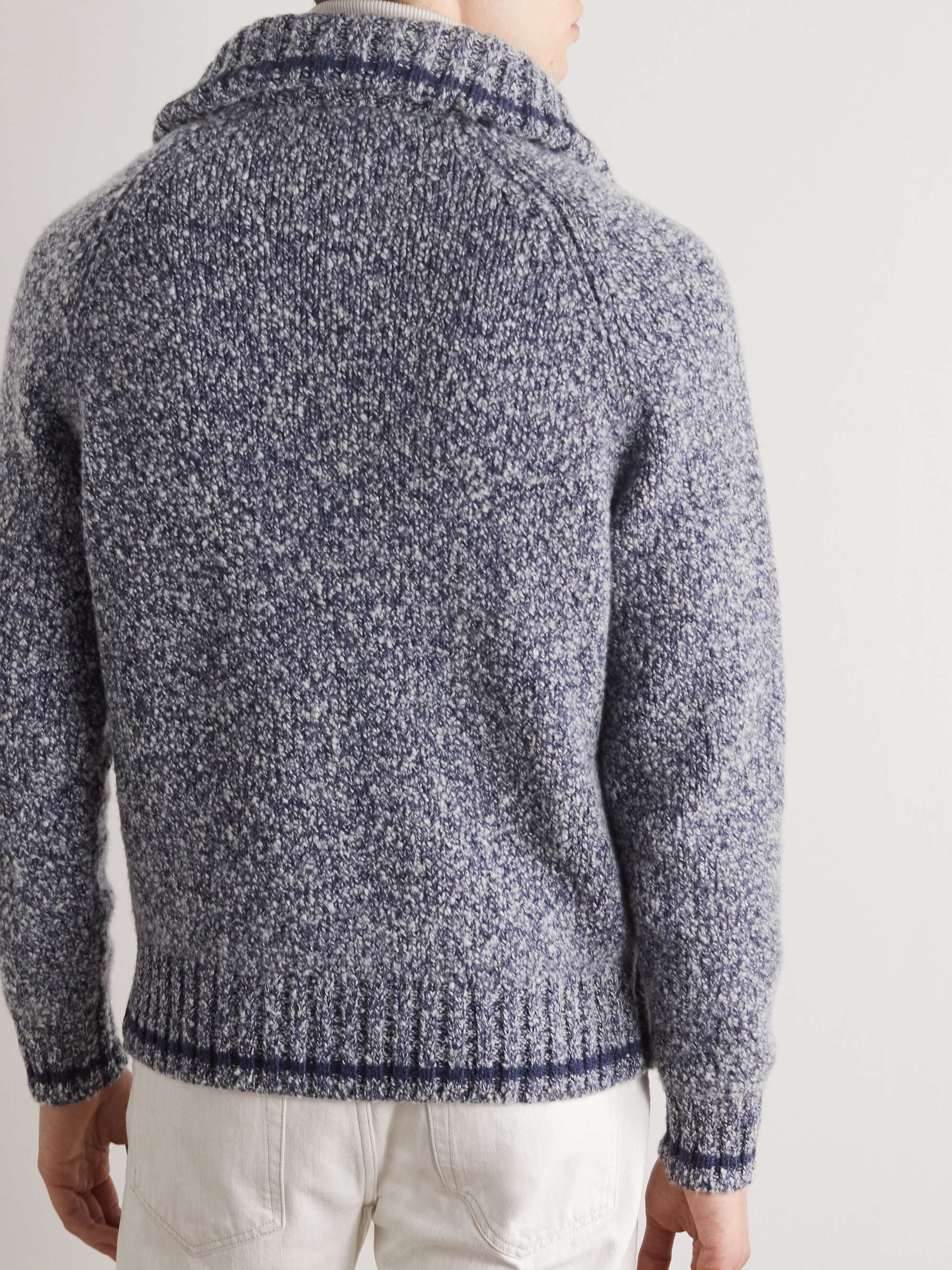 LORO PIANA Cable-Knit Cashmere Half-Zip Sweater