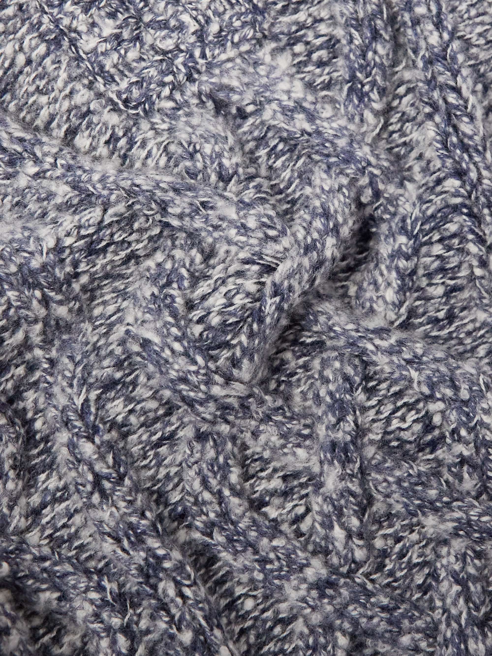 LORO PIANA Cable-Knit Cashmere Half-Zip Sweater