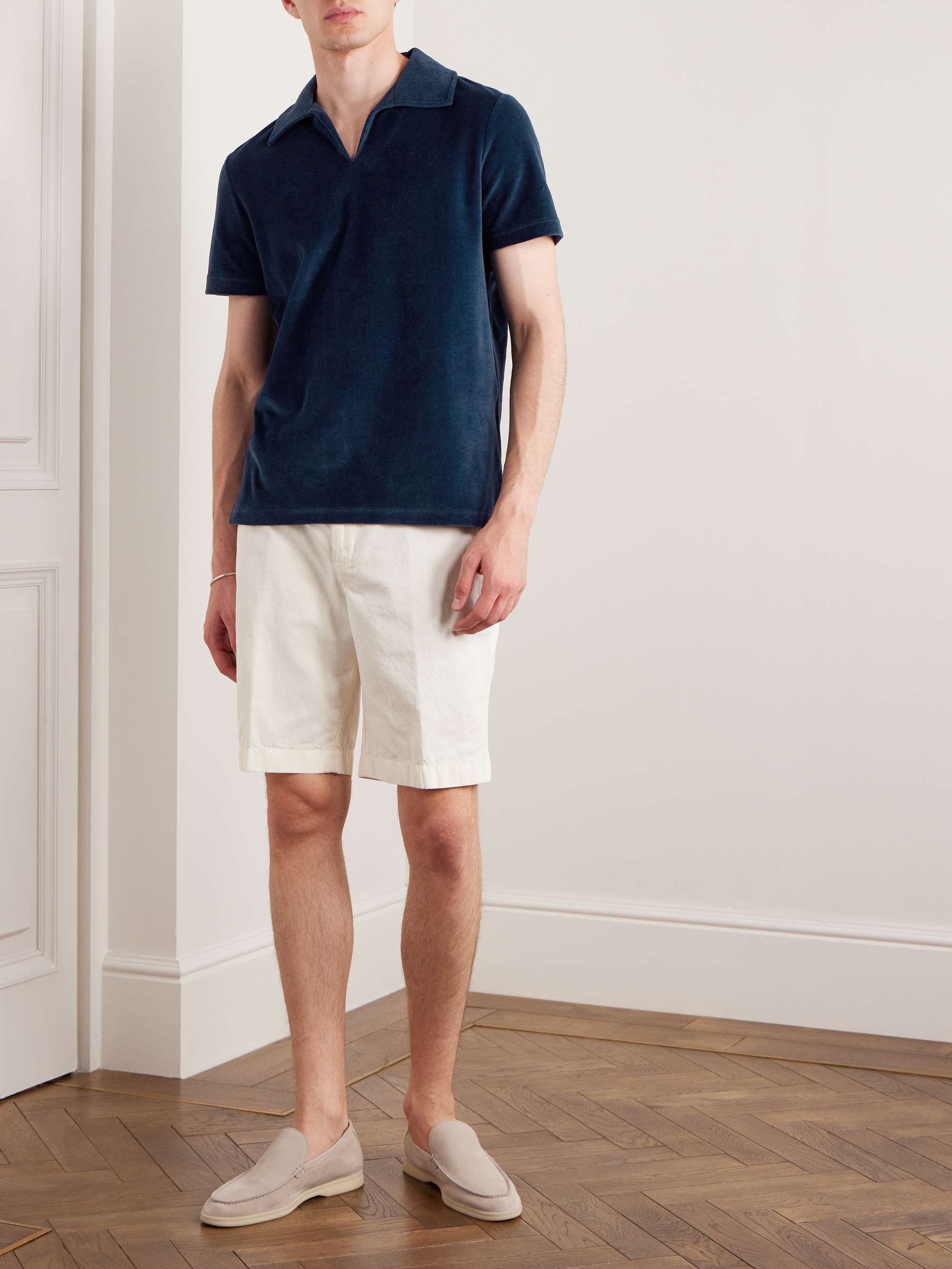 LORO PIANA Cotton and Silk-Blend Jersey Polo Shirt