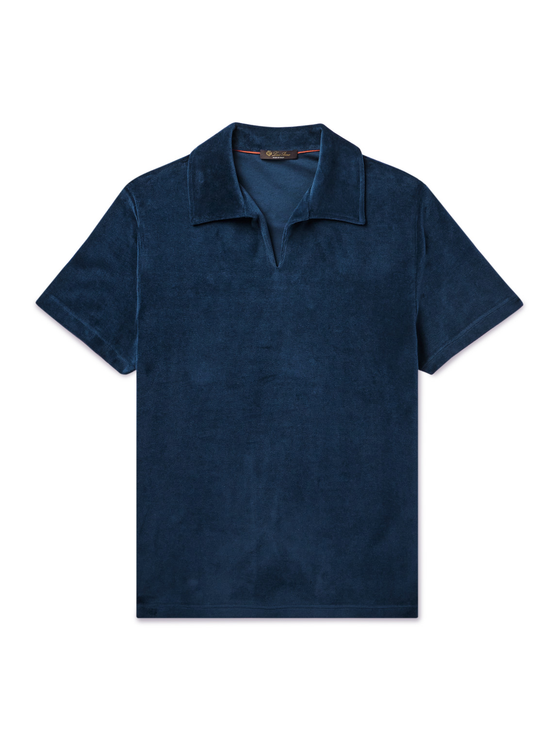 Loro Piana Cotton And Silk-blend Jersey Polo Shirt In Blue