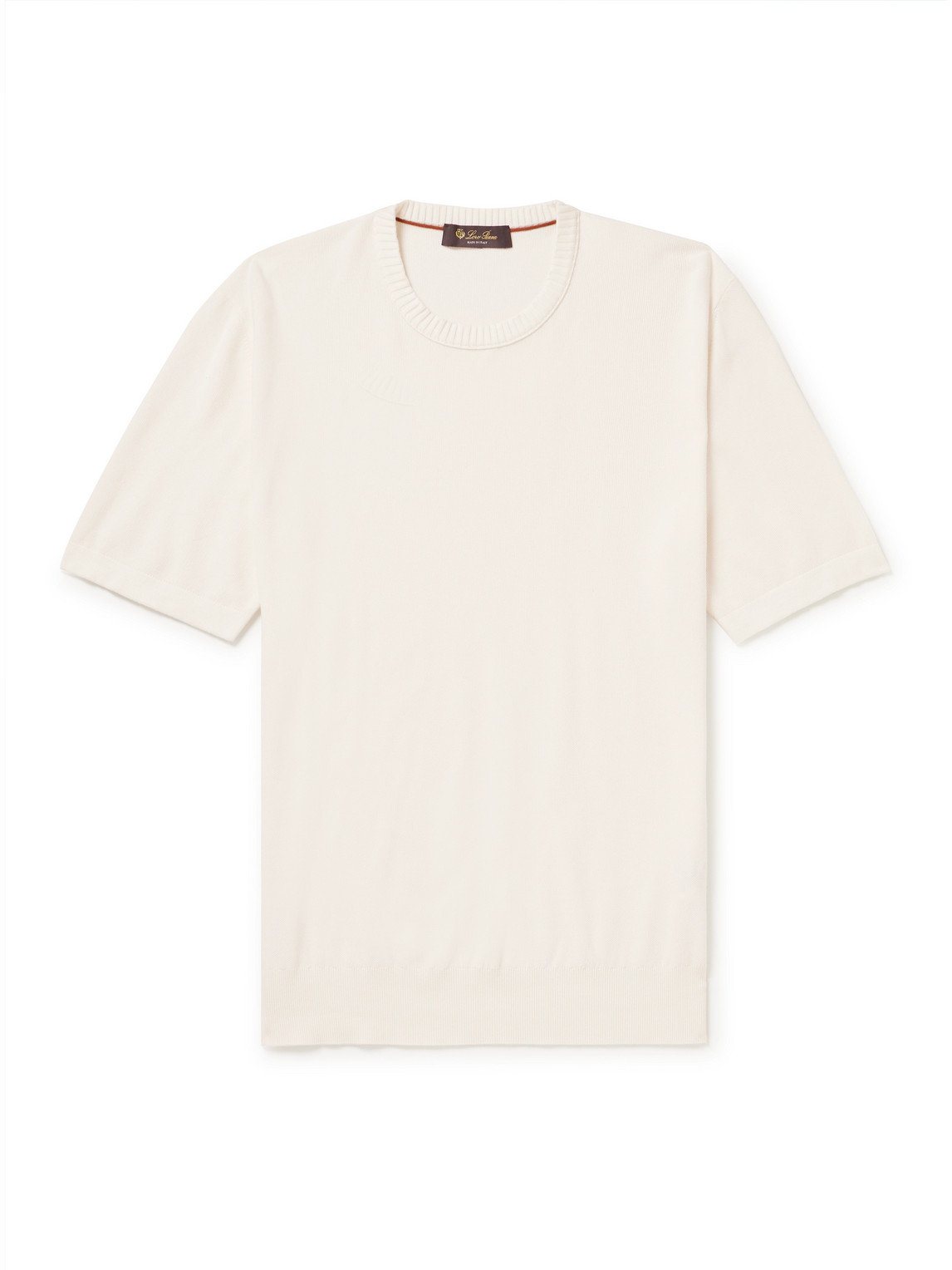 Loro Piana Cotton And Silk-blend Piqué T-shirt In Neutrals
