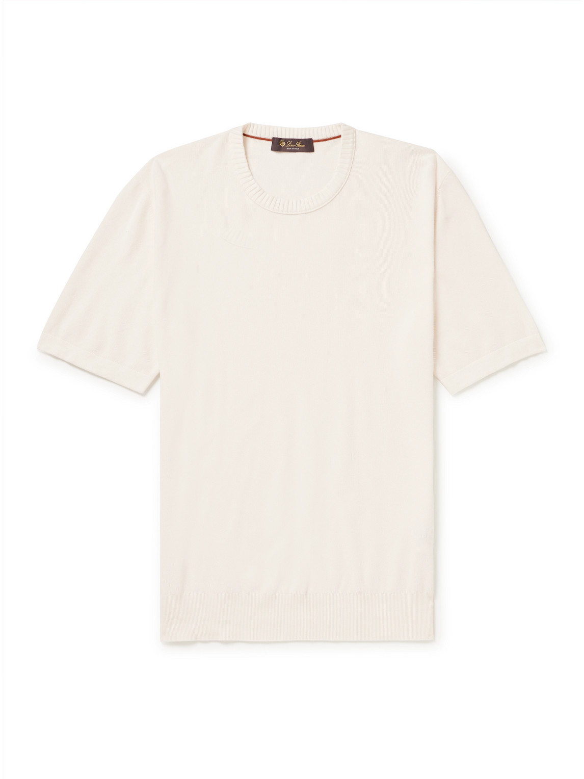 Loro Piana Cotton And Silk-blend Piqué T-shirt In Neutrals