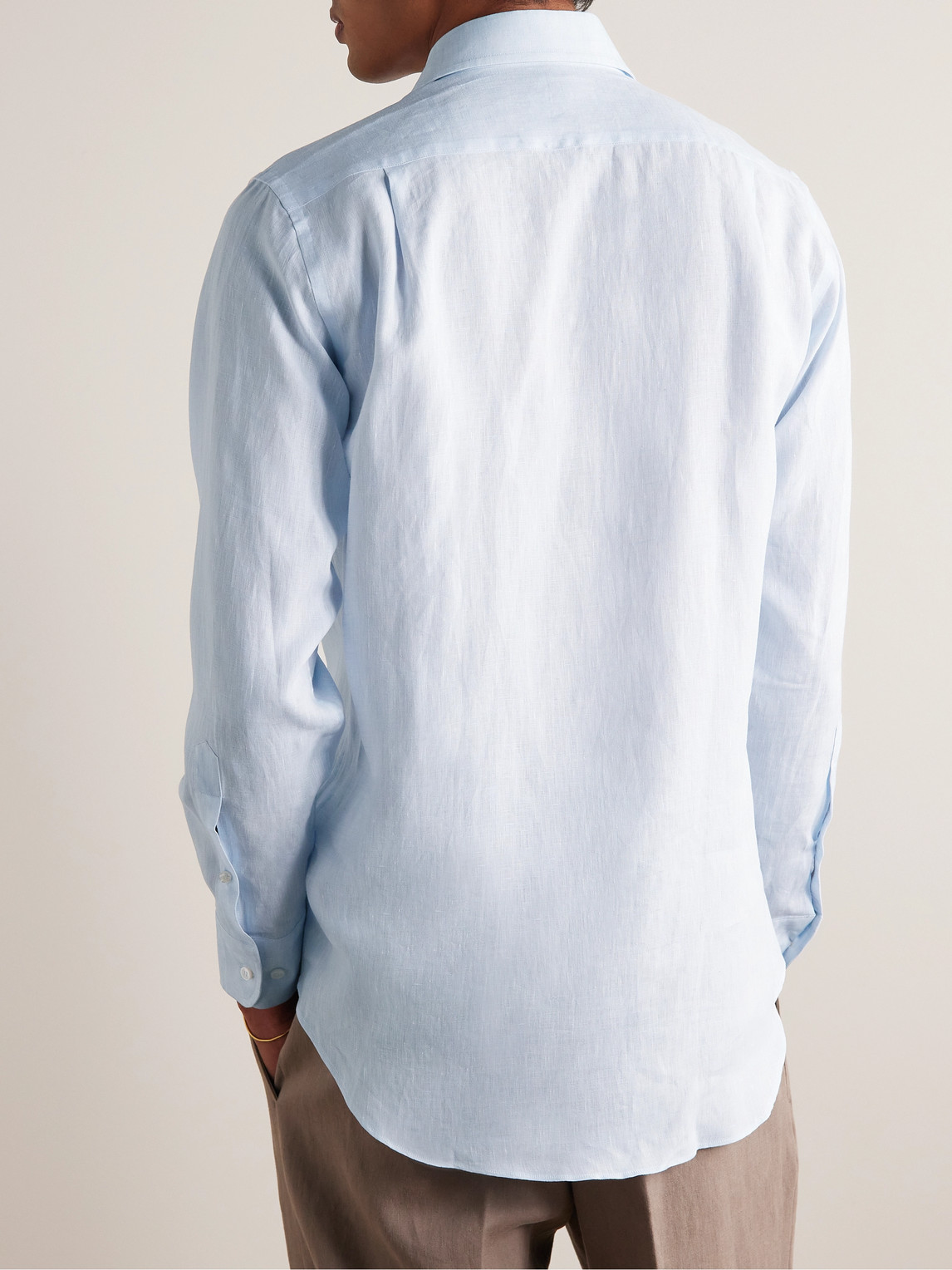 Shop Loro Piana Arizona Linen Shirt In Blue