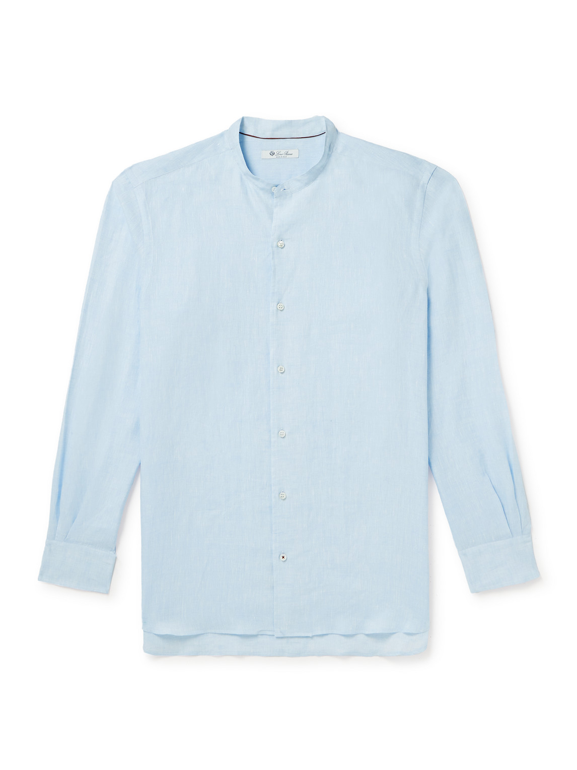Loro Piana - Arizona Grandad-Collar Linen Shirt - Men - Blue - L